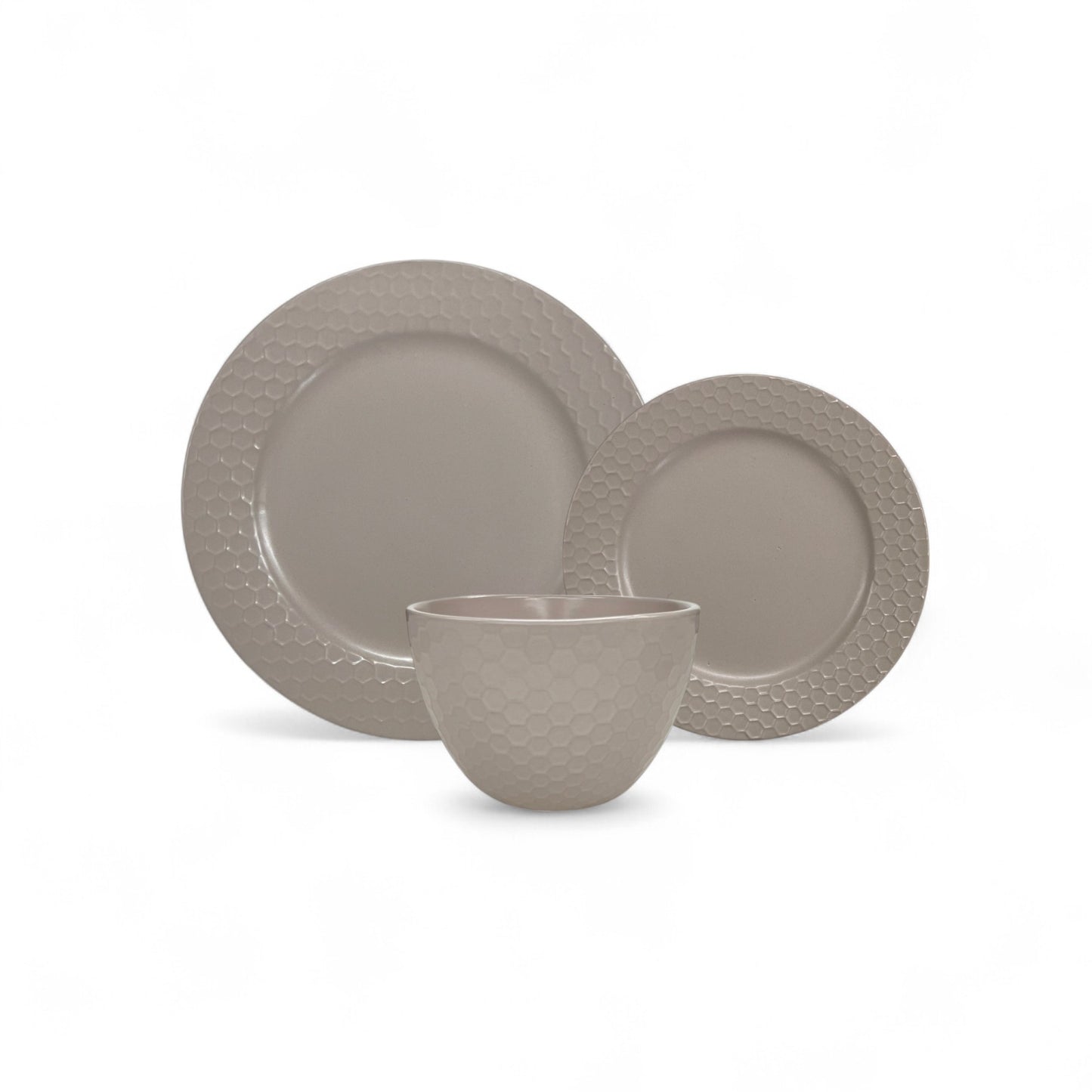 Kitchen Life 12 Piece Honeycomb Dinner Set Beige