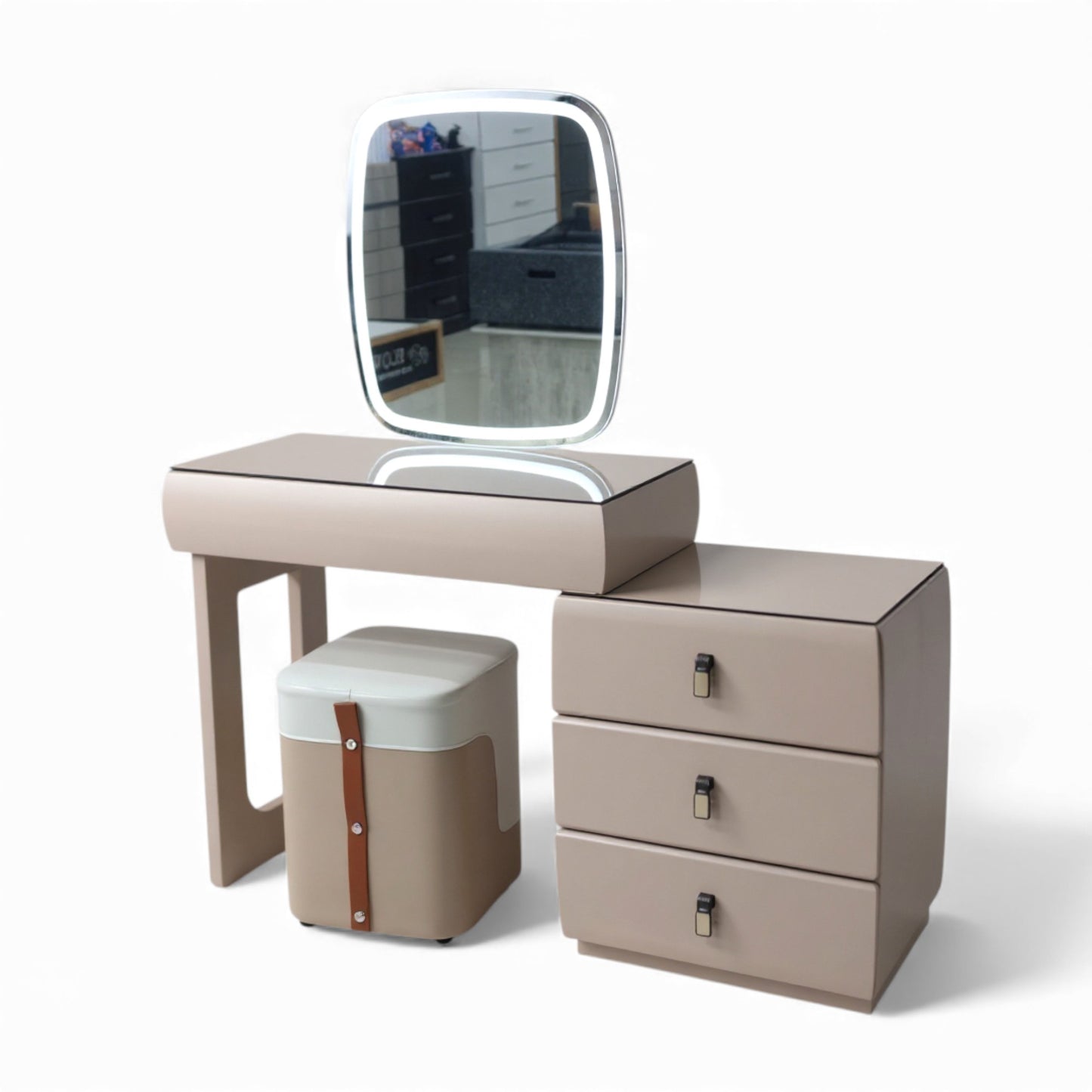 Dressing Table With Rectangle LED Mirror 9863