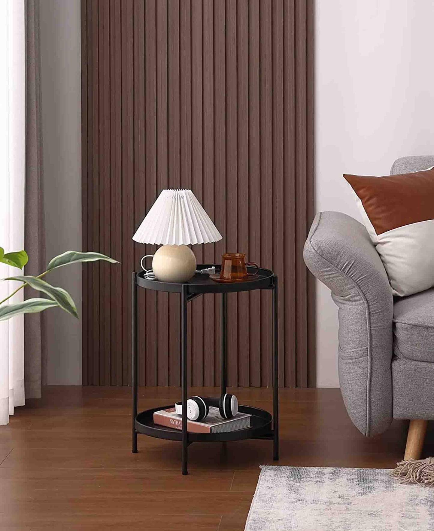 Exotic Designs Metal Side Table - Black