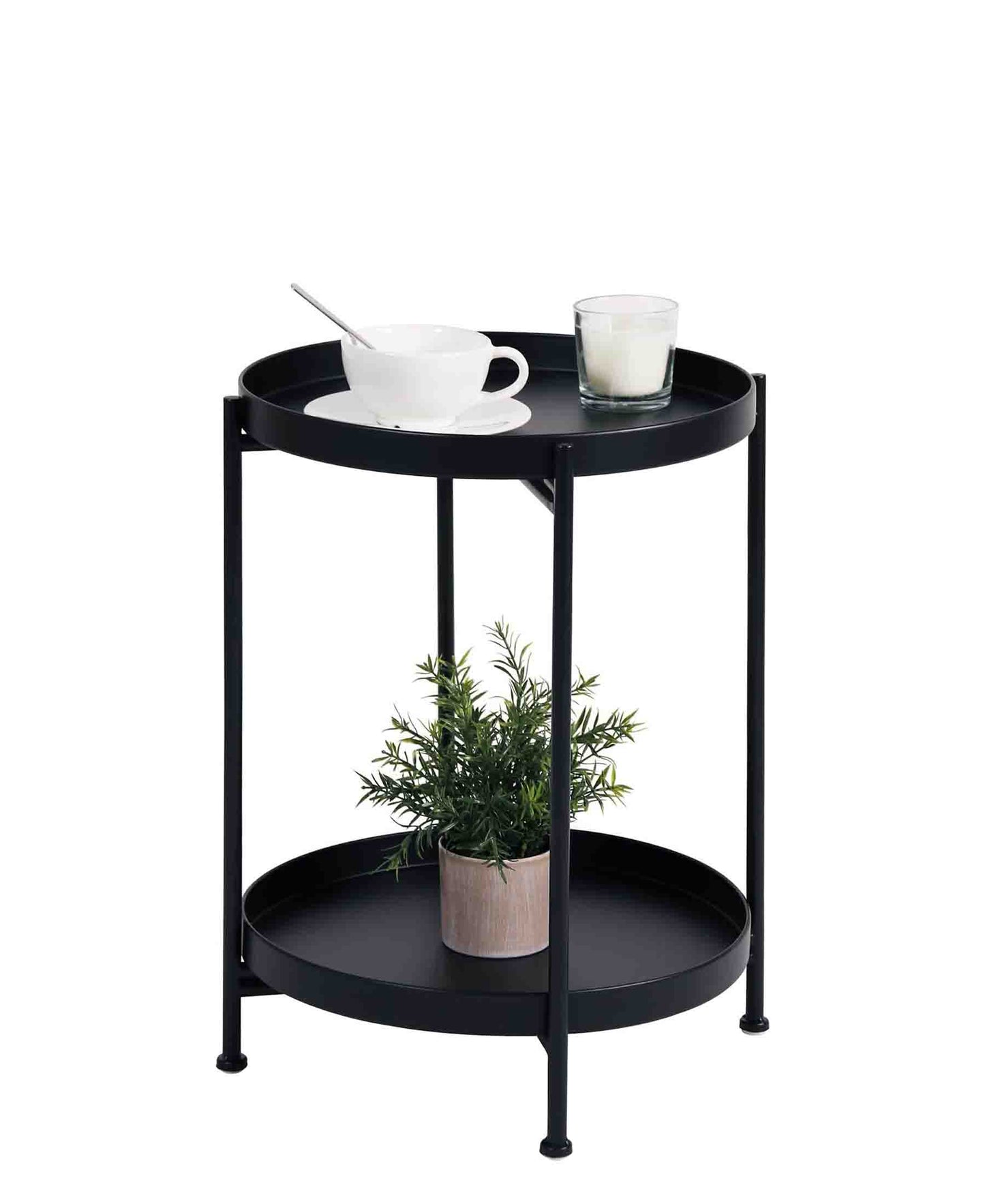 Exotic Designs Metal Side Table - Black