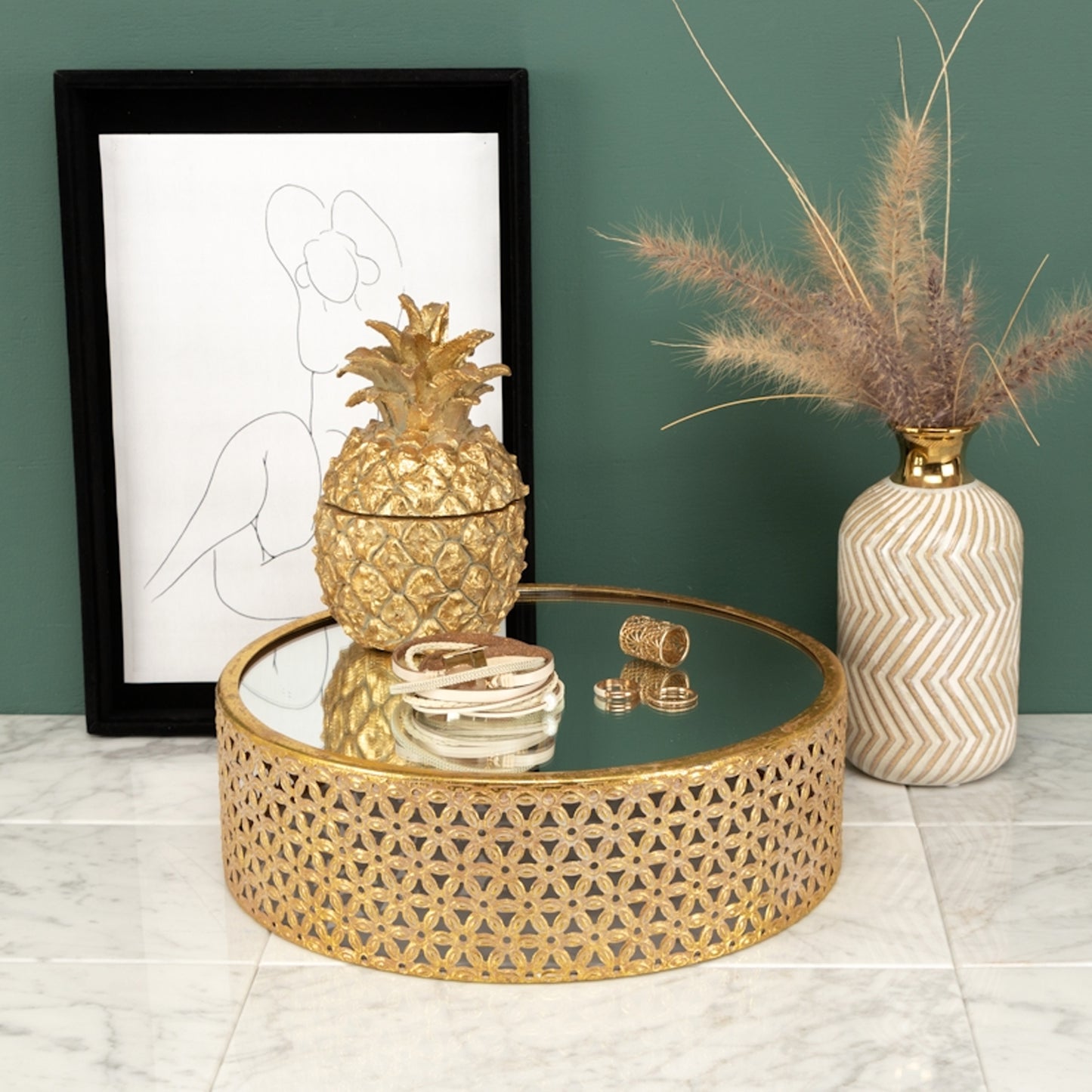 Urban Decor Seville Mirror Deco Stand Gold