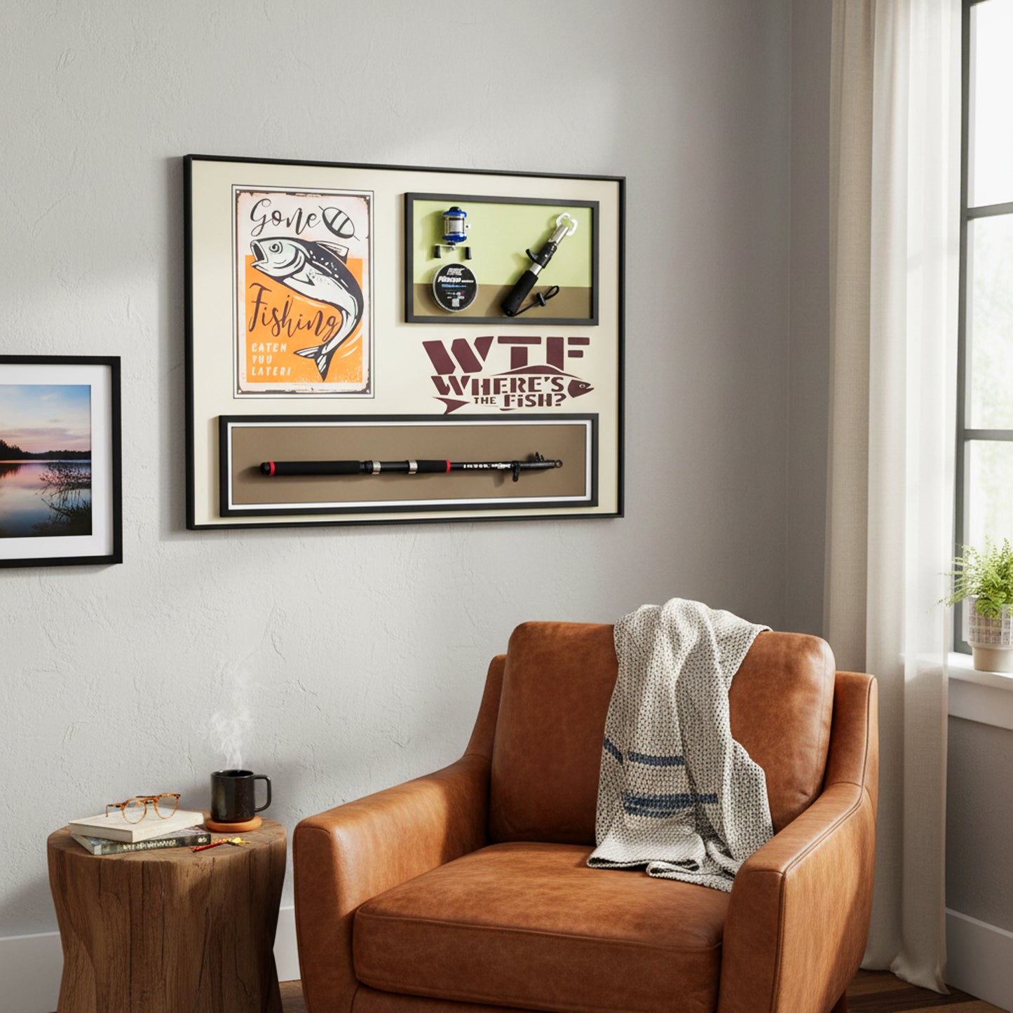 60 x 80cm "Where's The Fish" Frame Multicoloured