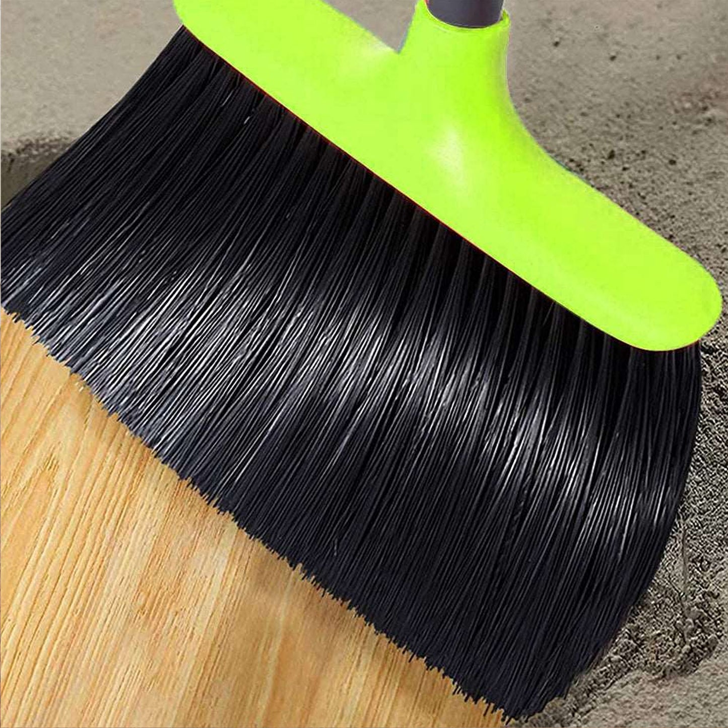 FloorMax Broom & Dustpan with Self Cleaning Brush Black & Green