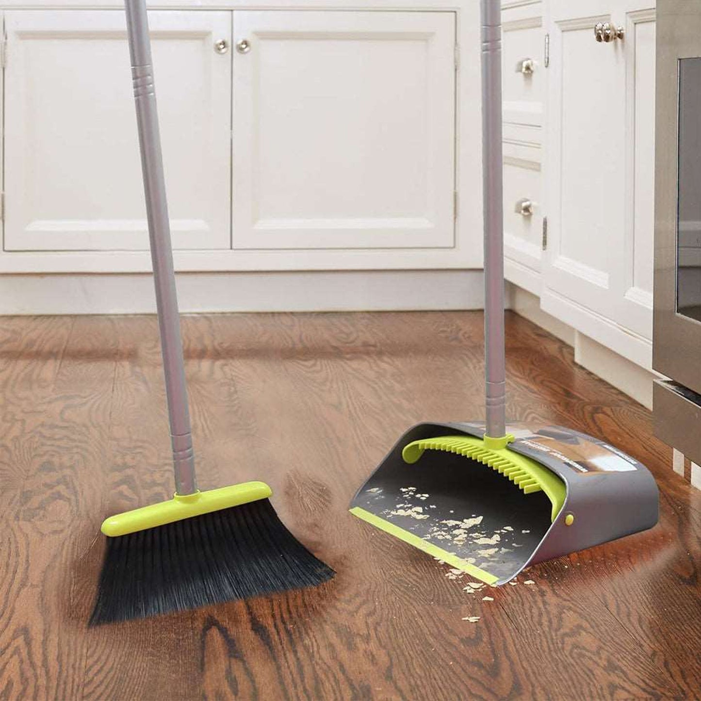 Floormax Broom & Dustpan Set Green & Grey