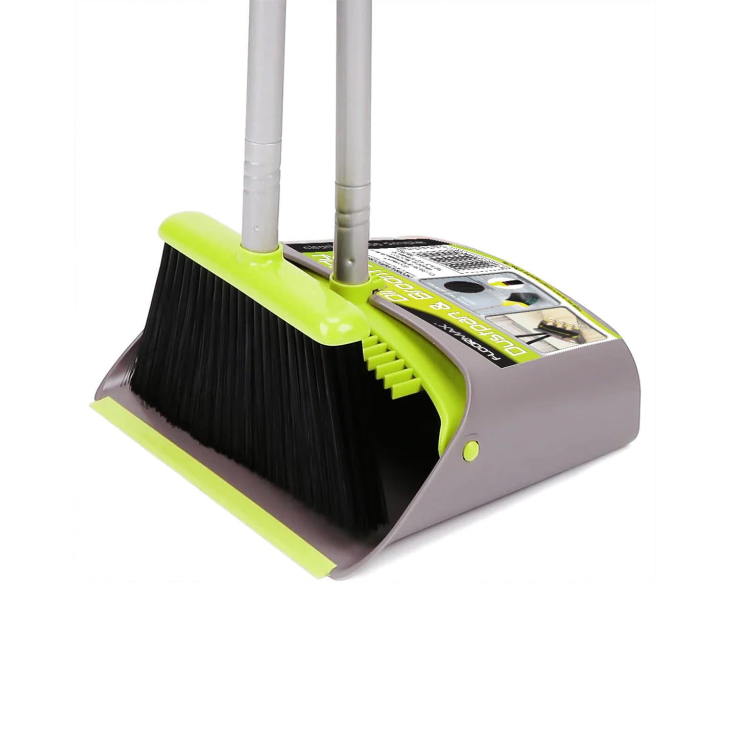 Floormax Broom & Dustpan Set Green & Grey