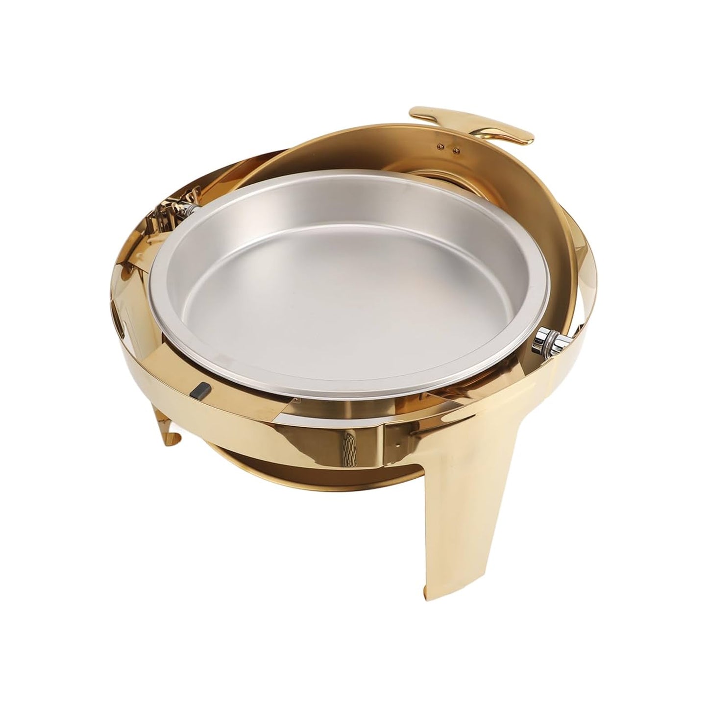 Kitchen Life Round Chafing Dish With Window Gold