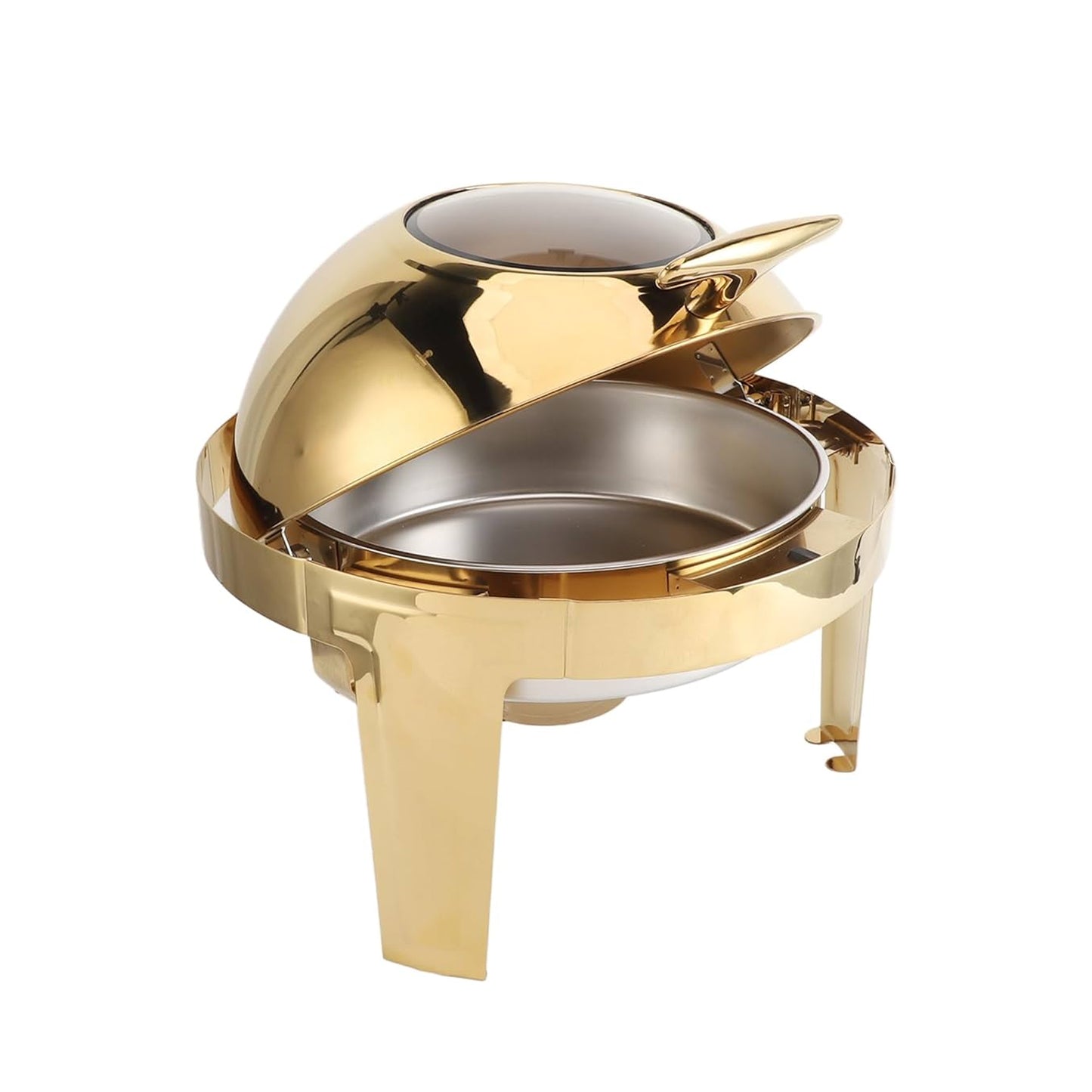 Kitchen Life Round Chafing Dish With Window Gold