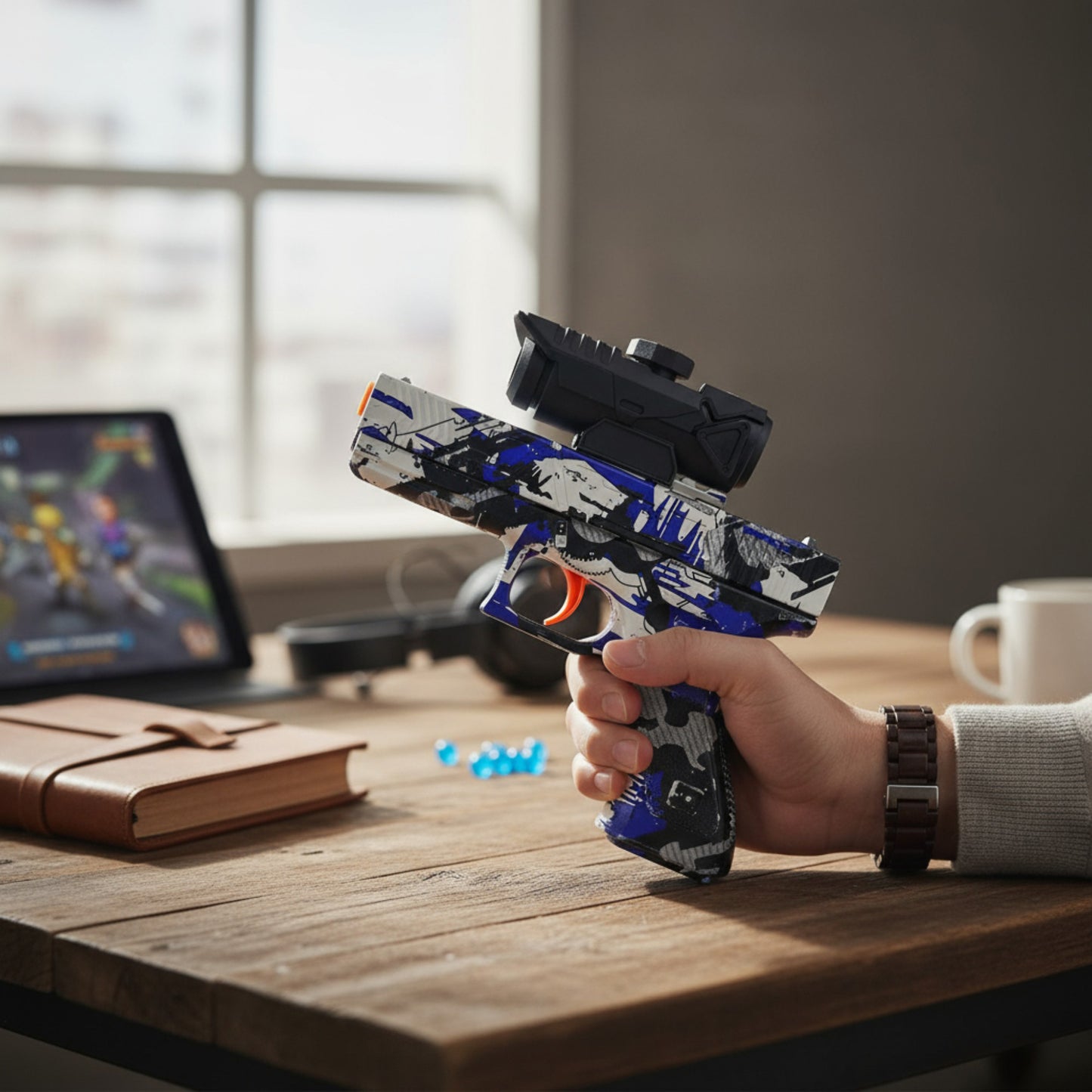 Orbi Hand Gun Blue & White