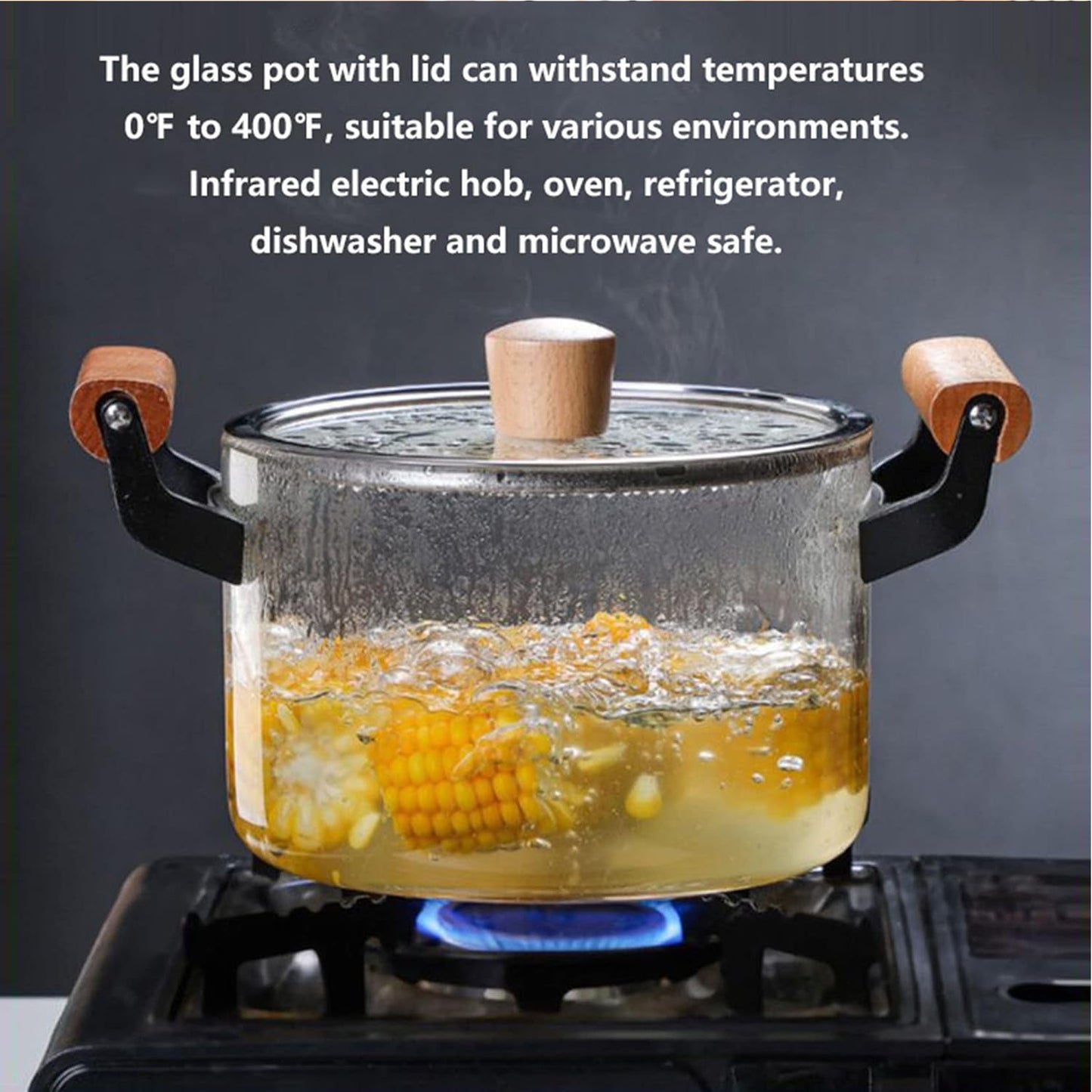 3.5Lt Glass Stovetop Pot Clear