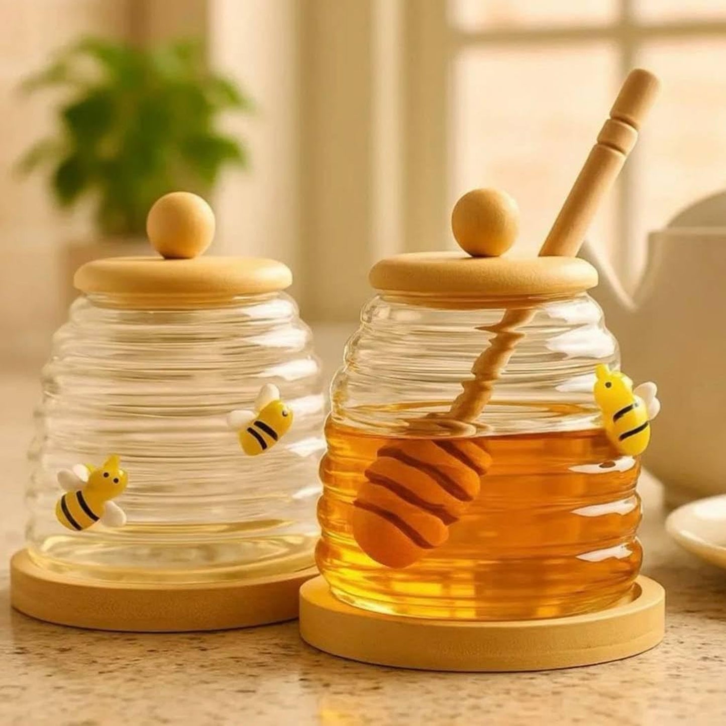 Bee Design Honey Jar Clear