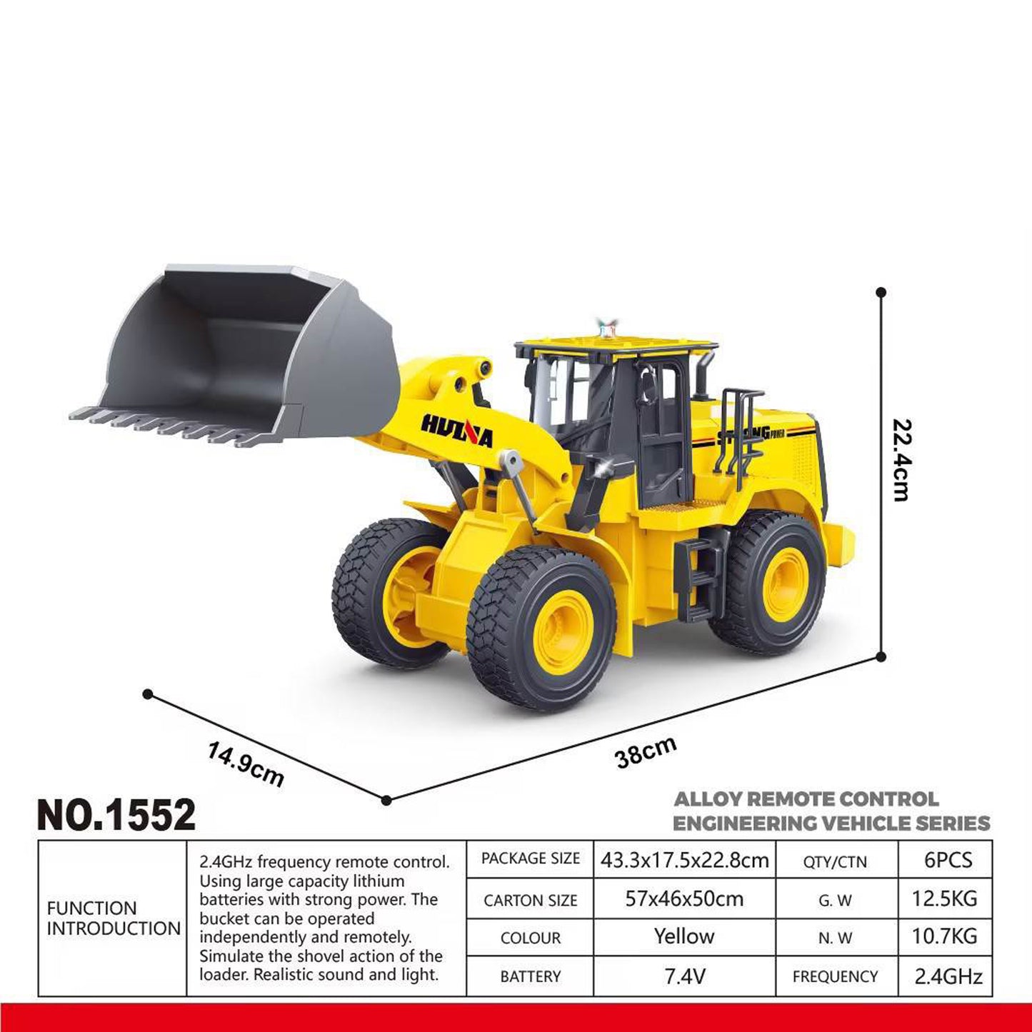 RC 11CH Wheel Loader Yellow