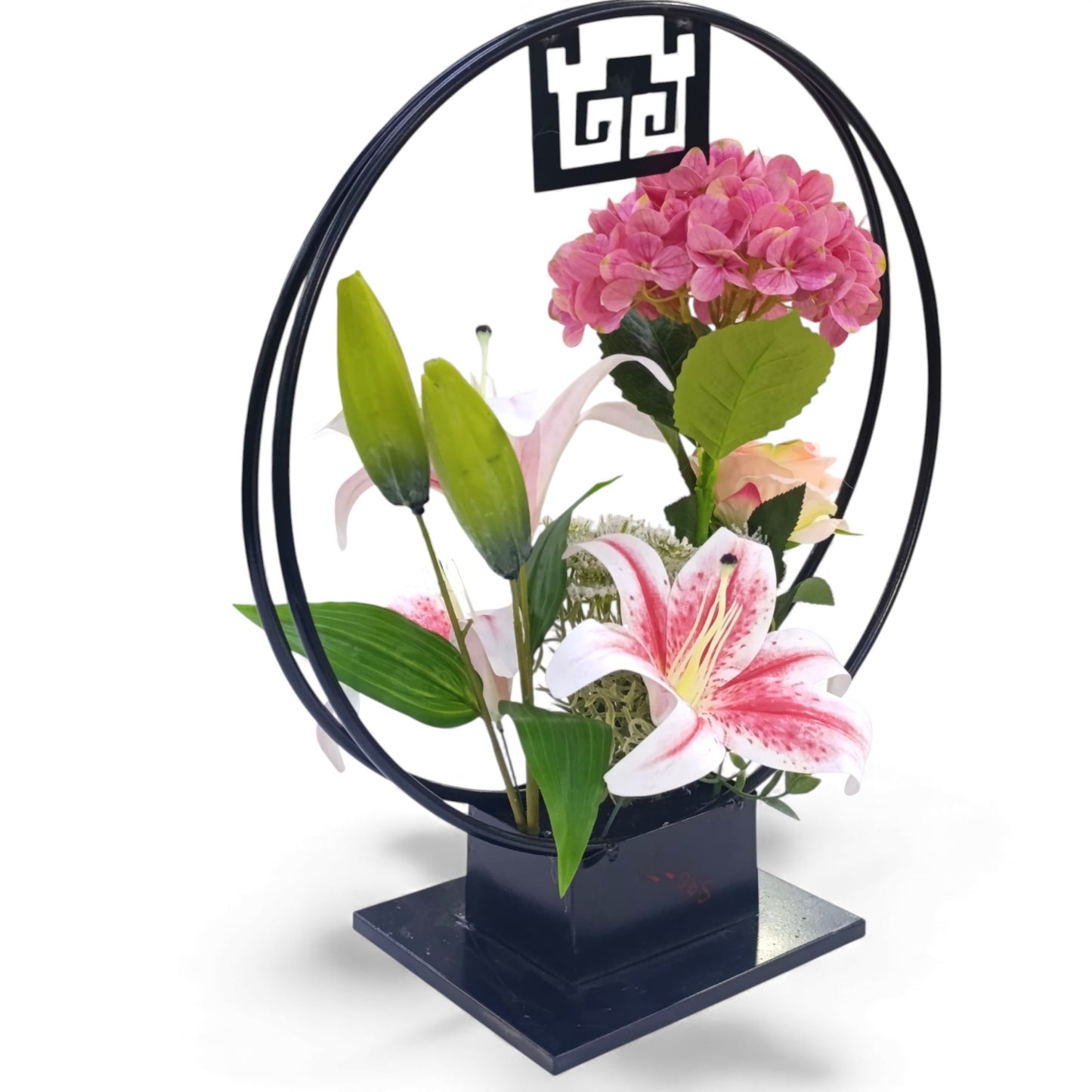 Artificial Flower Arrangement on Stand Pink