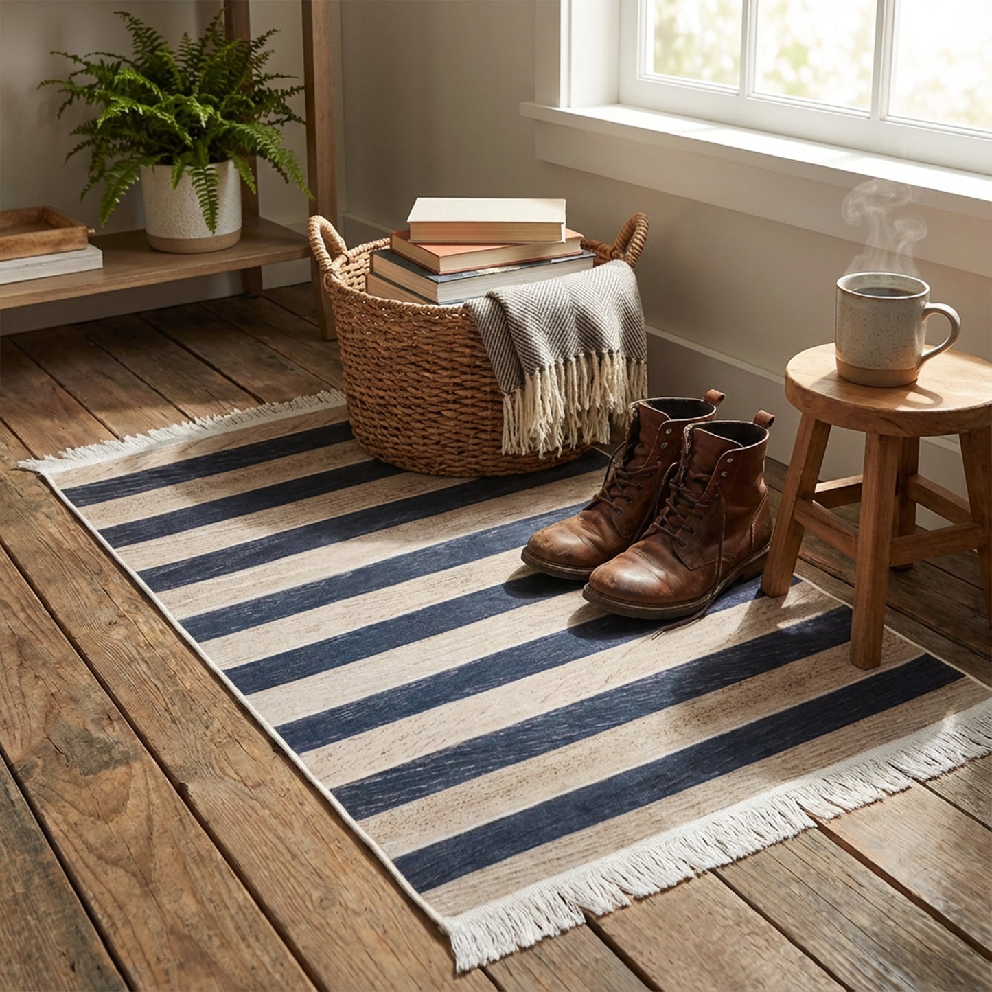 1 x 1.5m Line Design Carpet Multicoloured