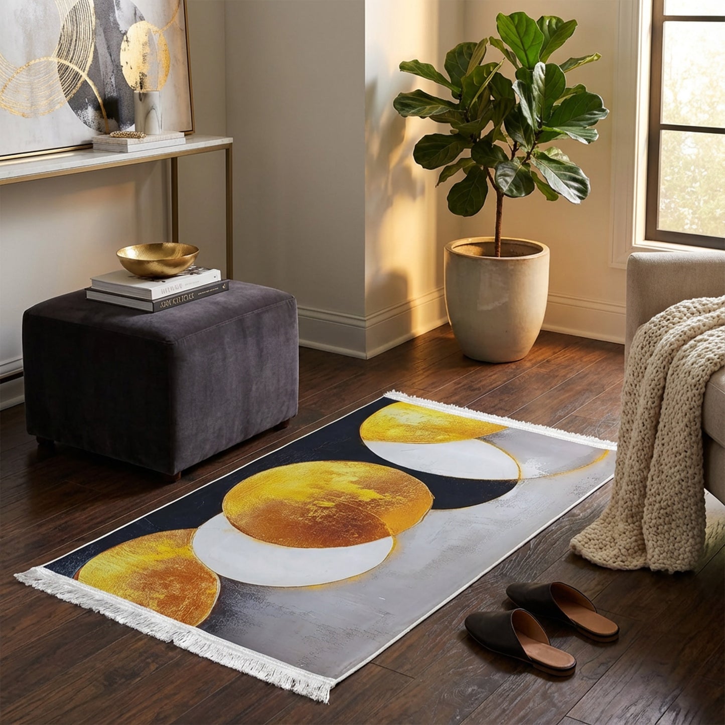 1 x 1.5m Modern Abstract Geometric Design Carpet Multicoloured