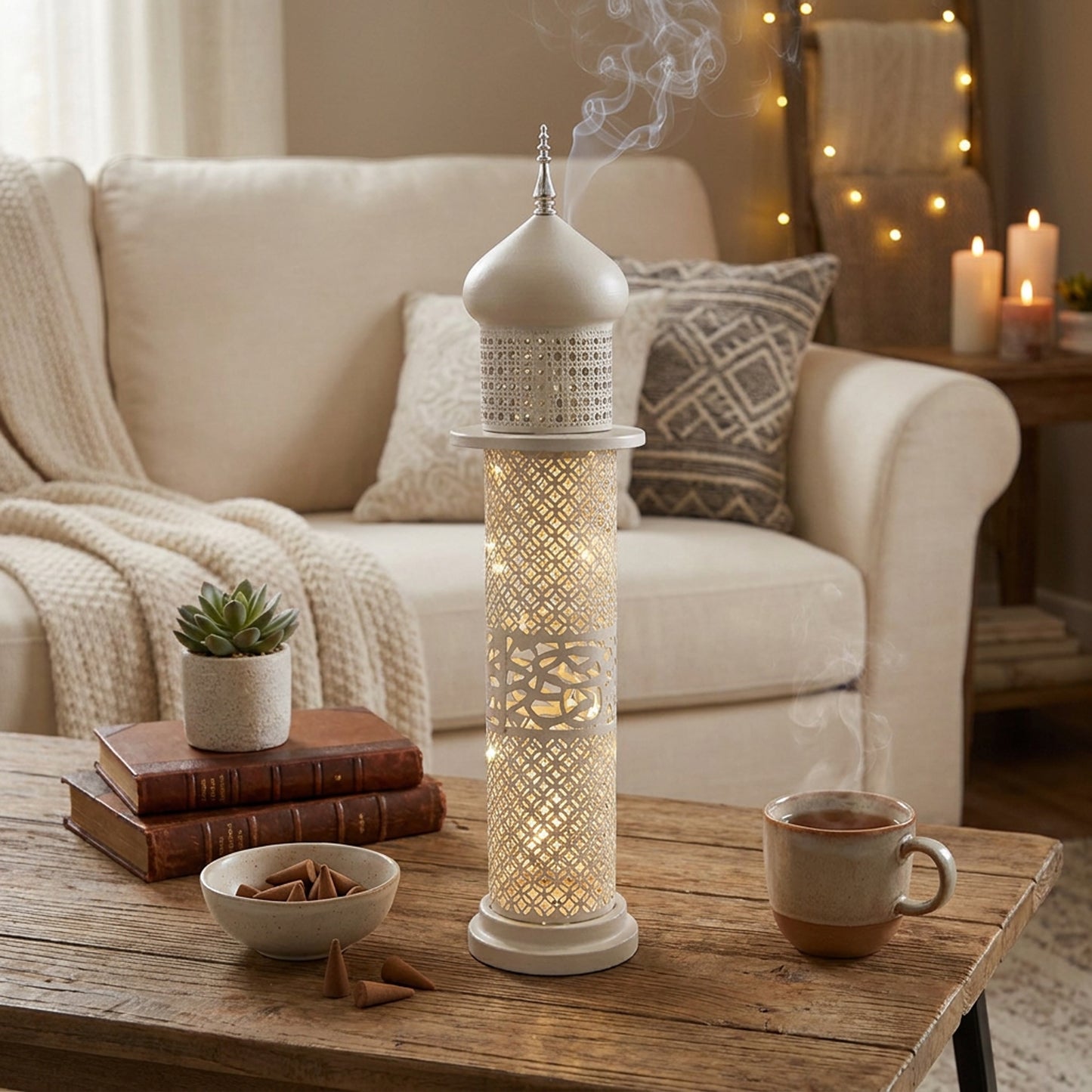 LED Calligraphy Lobaan Burner Cream