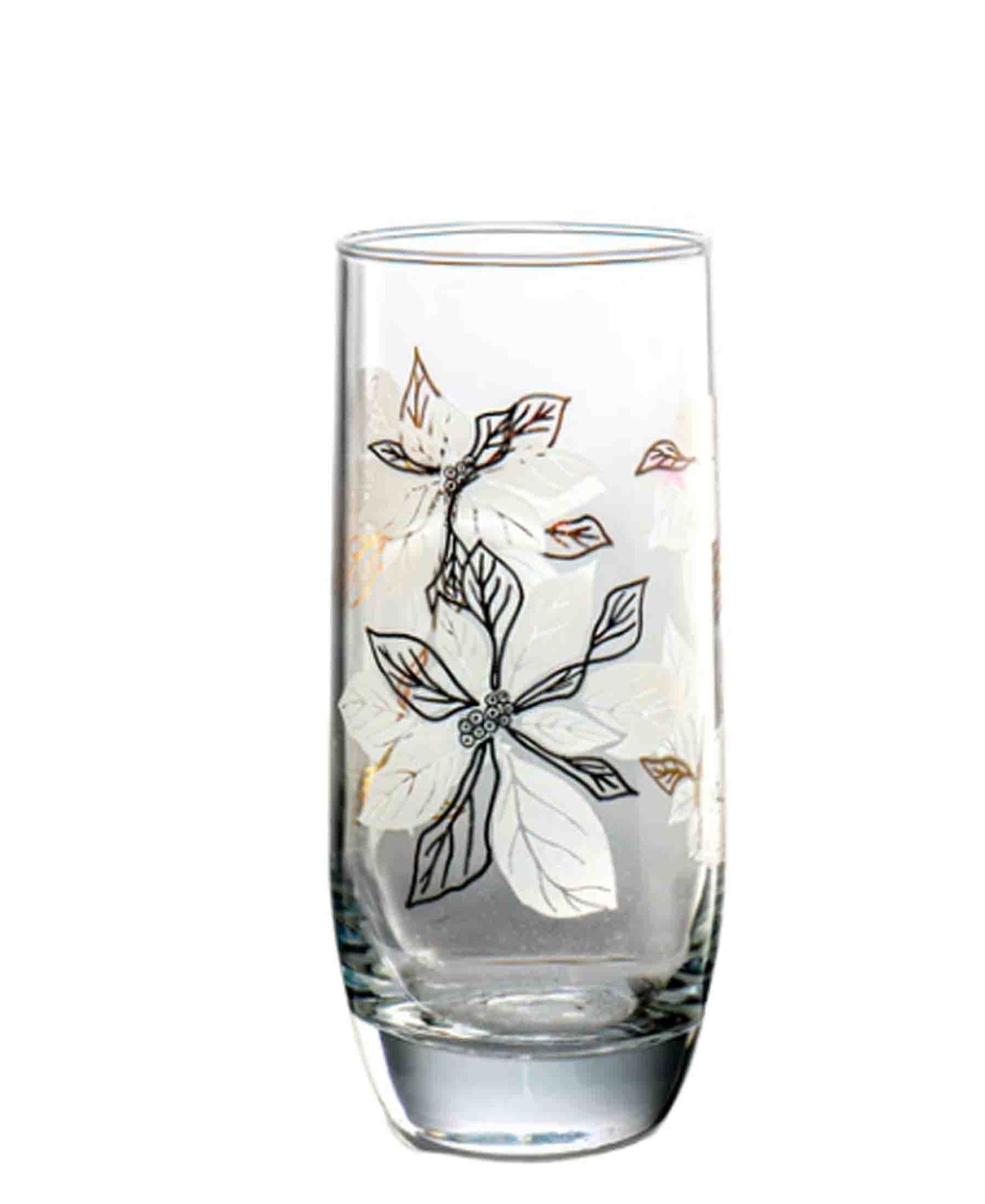 Kitchen Life 24 Piece Flower Print Tumbler Set - Clear