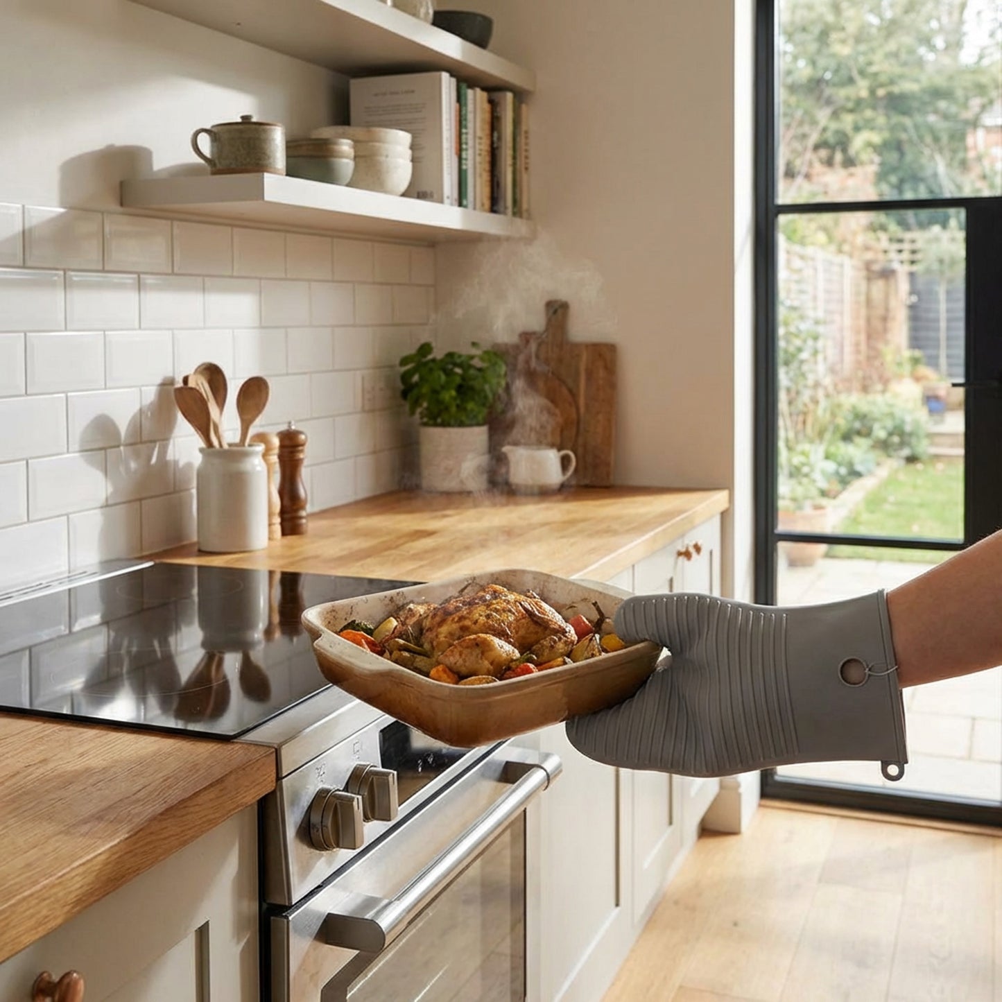 Silicone Oven Mitt Grey