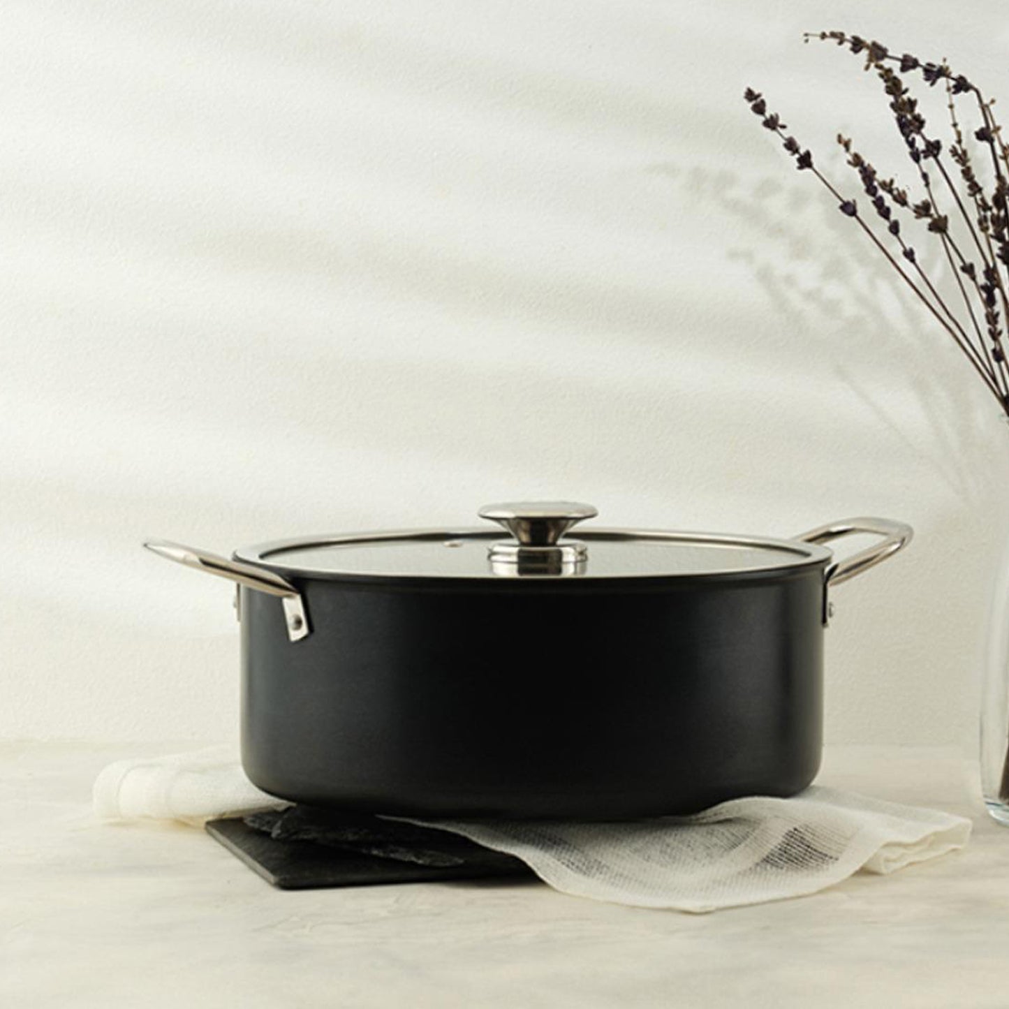 Leydi Mia Derin 22cm Deep Casserole Black