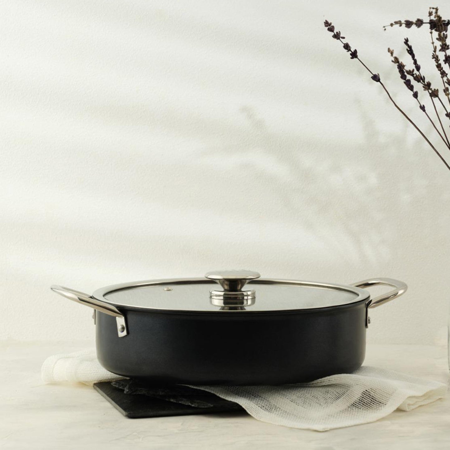Leydi Mia Kısa 26cm Low Casserole Black