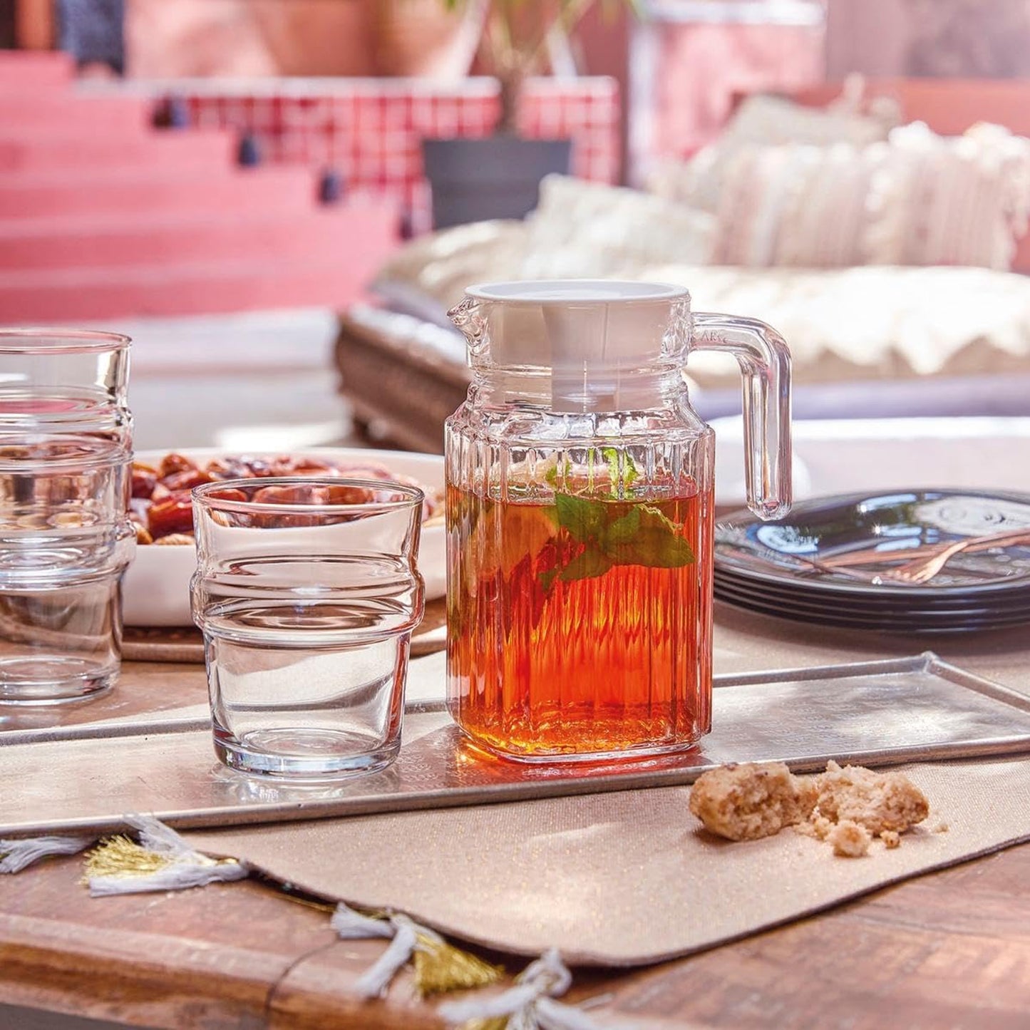 Luminarc Quadro 0.5Lt Jug with Lid Clear