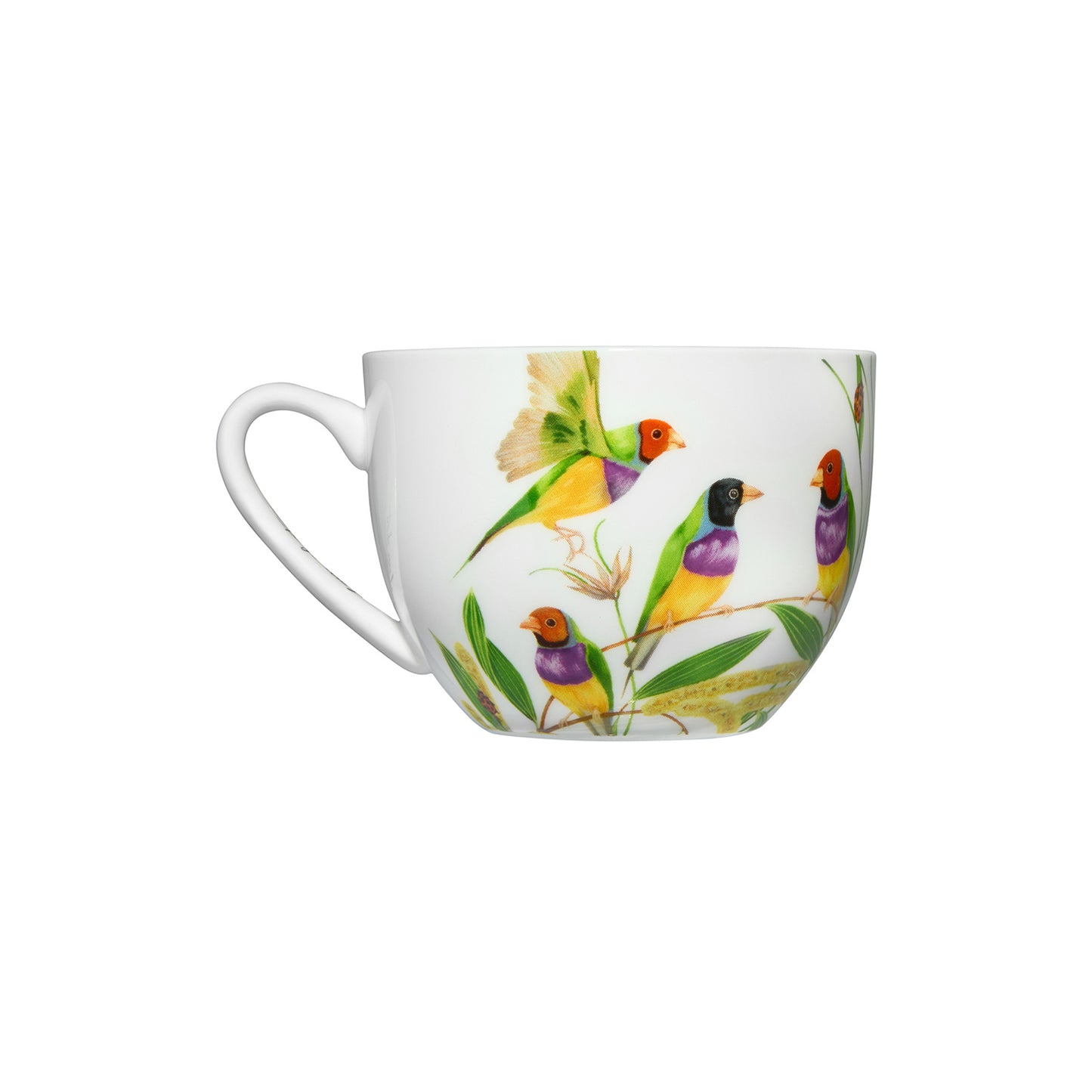 Maxwell & Williams 240ml Eloise Short Lyric Gouldian Finch Cup & Saucer Set Multicoloured