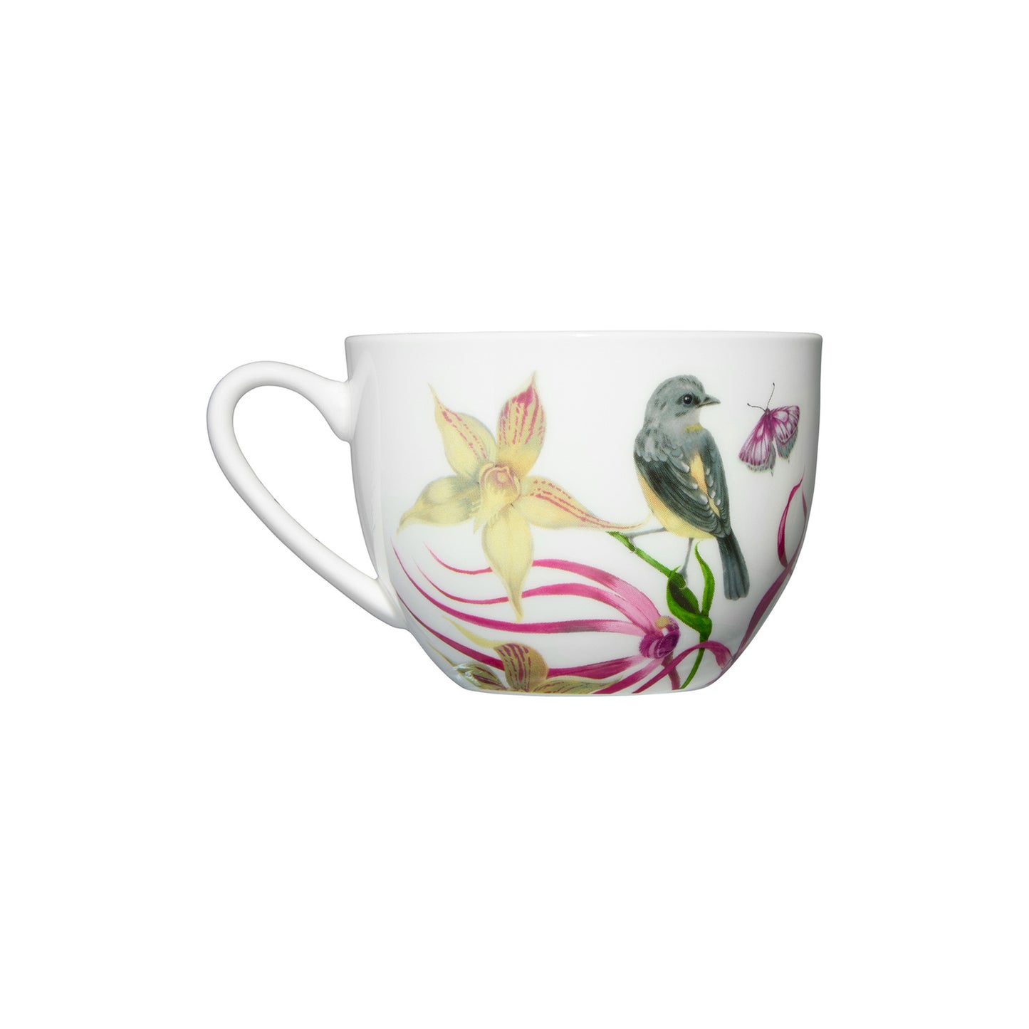 Maxwell & Williams 240ml Eloise Short Lyric Yellow Robin Cup & Saucer Set Multicoloured