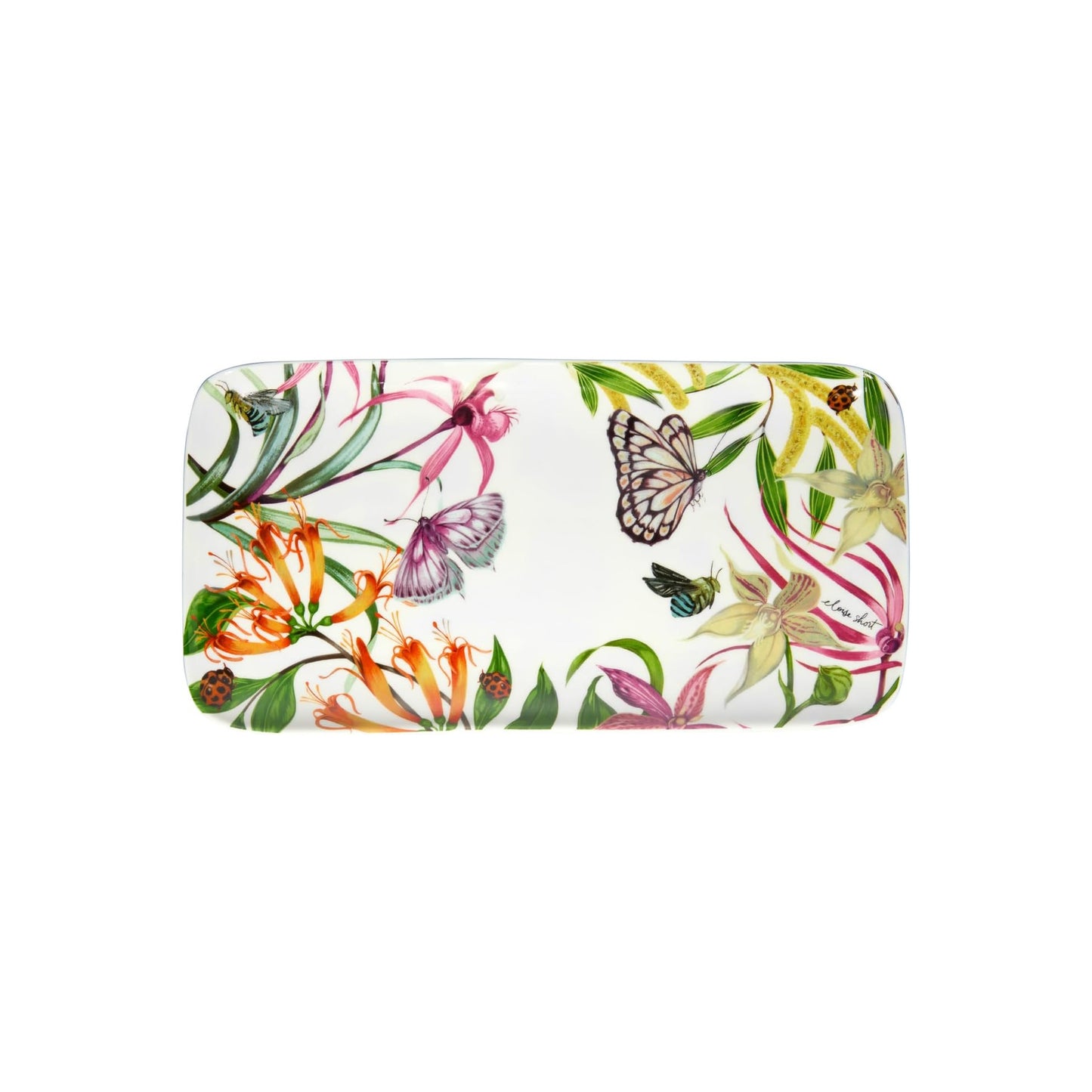 Maxwell & Williams 29cm Eloise Short Lyric Rectangular Butterflies Platter Multicoloured