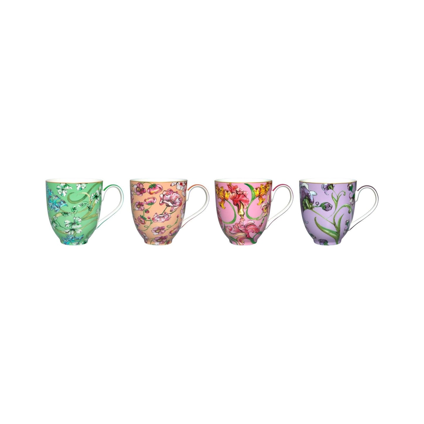 Maxwell and Williams 4 Piece 400ml Mystique Tall Coupe Mug Set Multicoloured