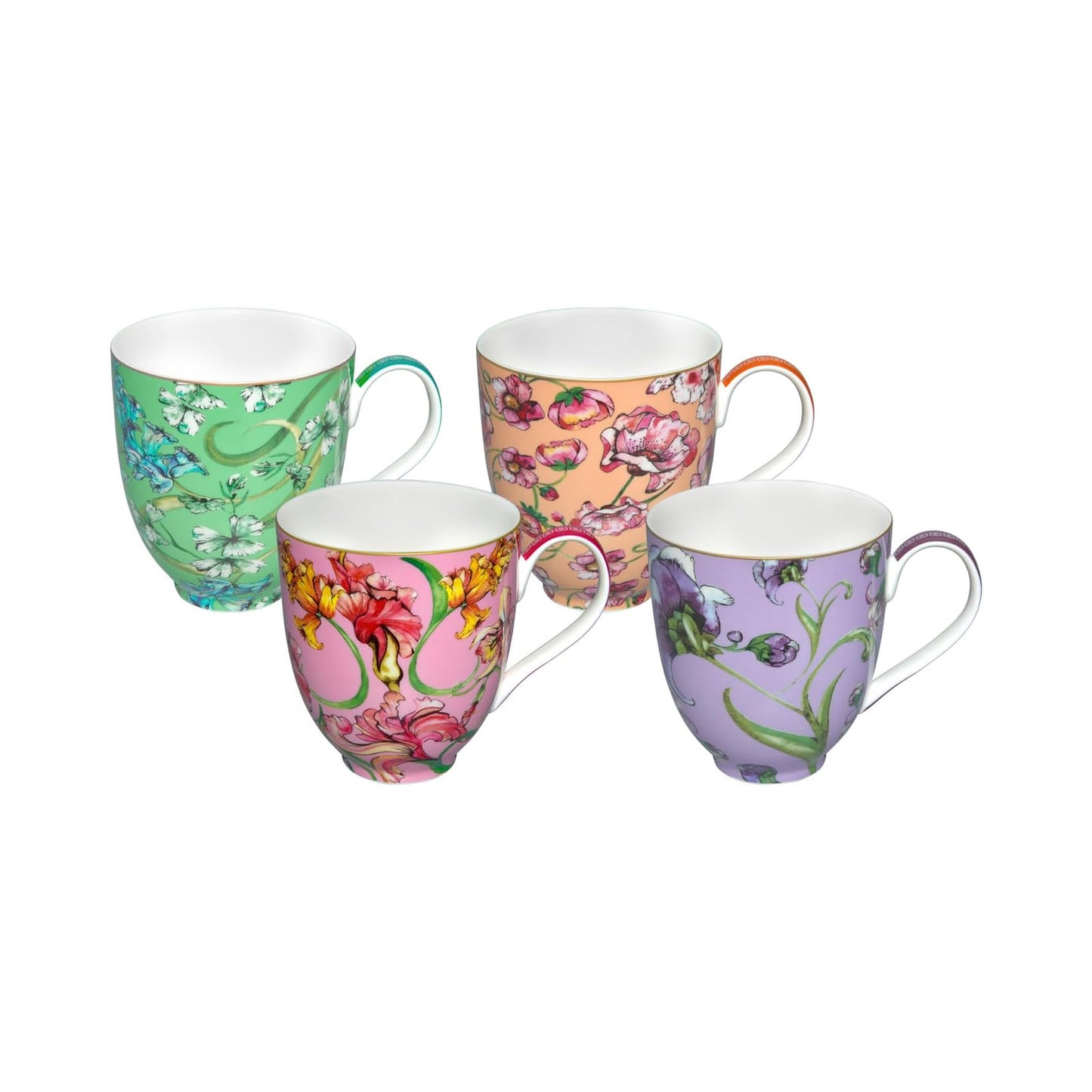 Maxwell and Williams 4 Piece 400ml Mystique Tall Coupe Mug Set Multicoloured