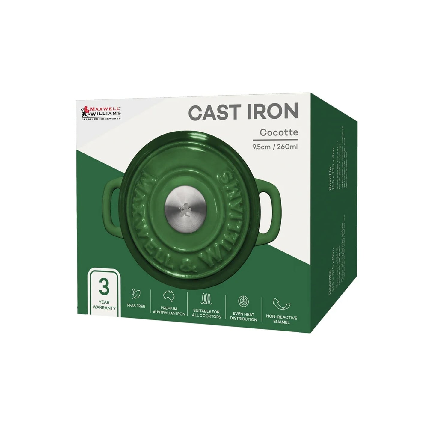 Maxwell & Williams Cast Iron 260ml Cocotte English Racing Green