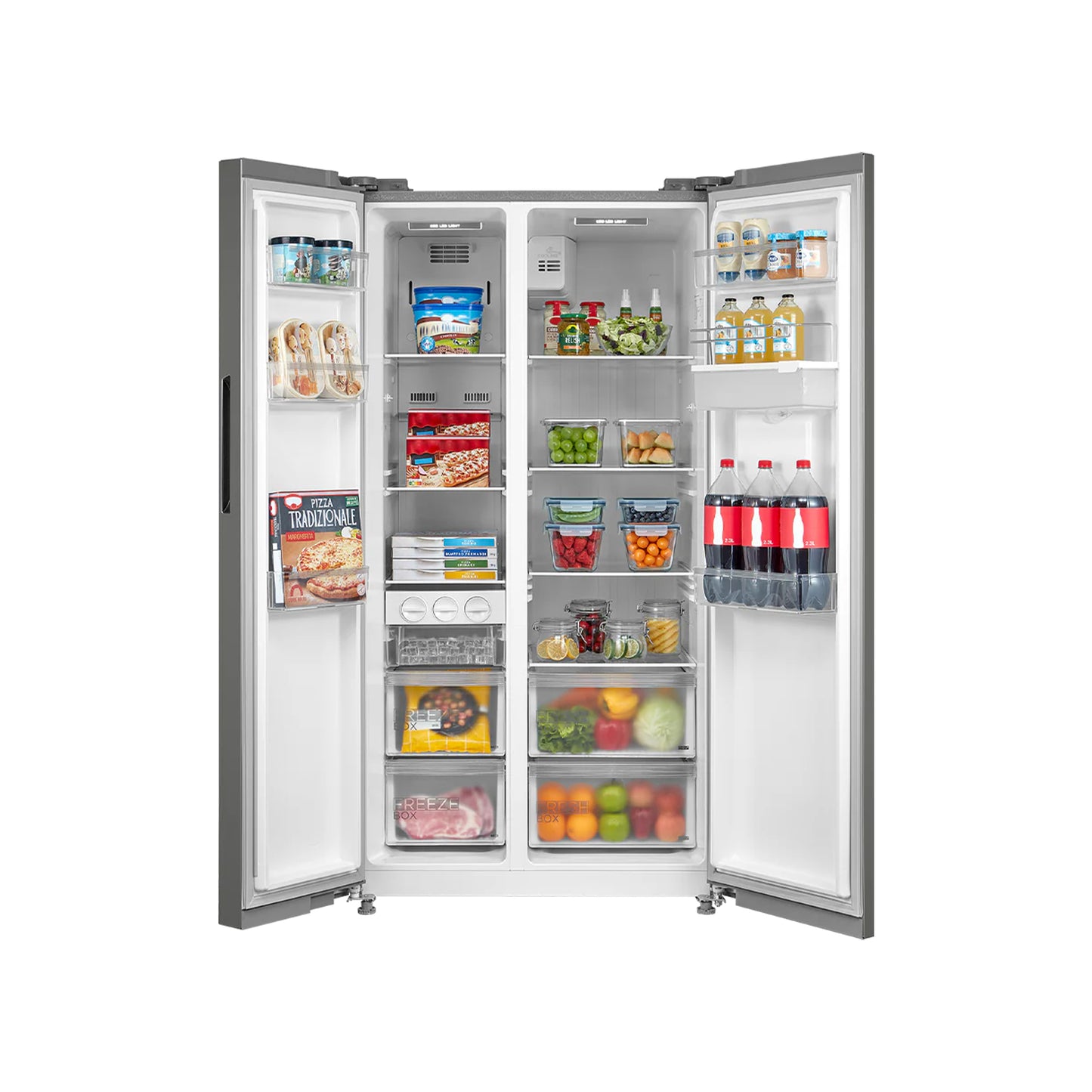 Midea 513L Inverter Side by Side Refrigerator Stainless Steel