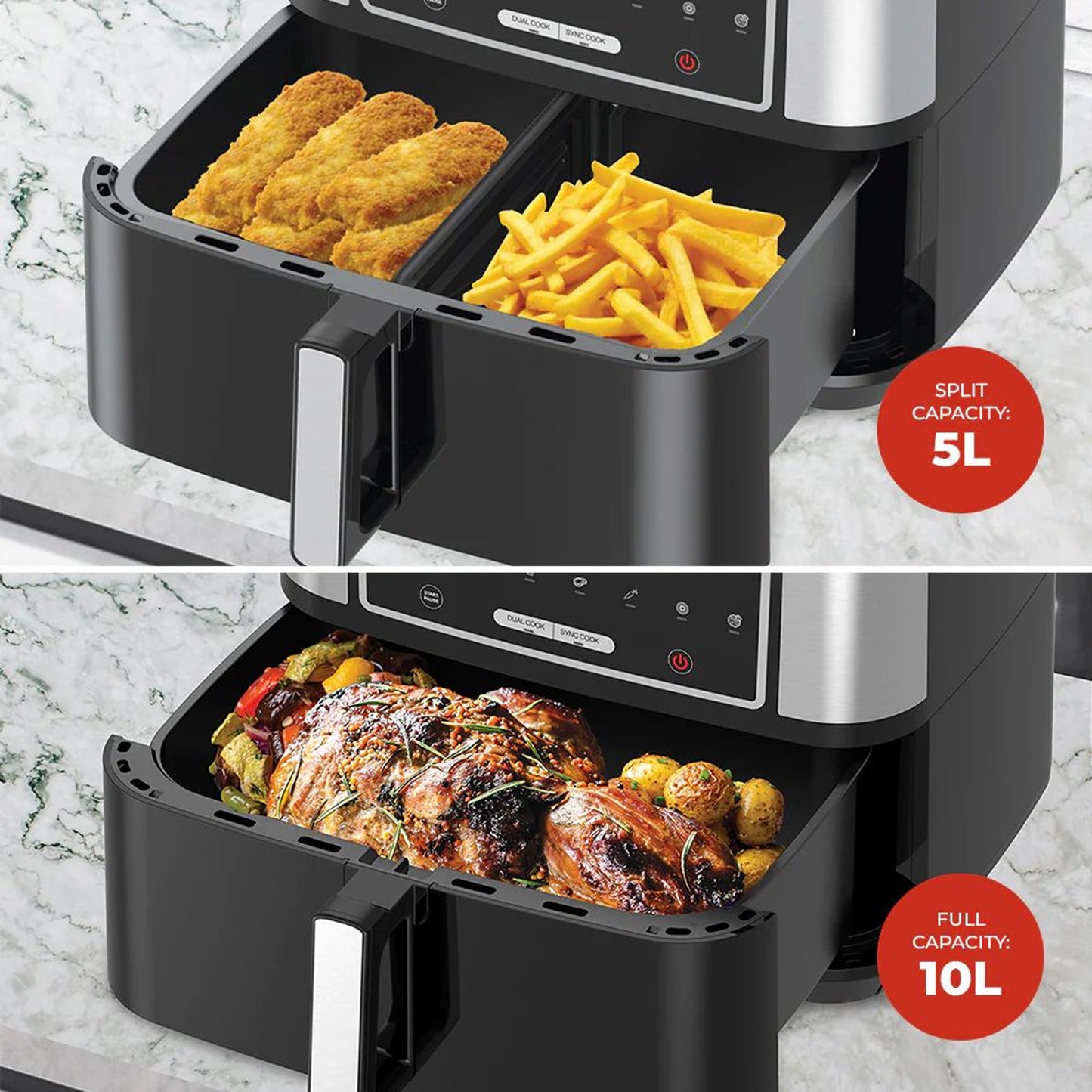 Milex 10Lt Dual Air Fryer Black