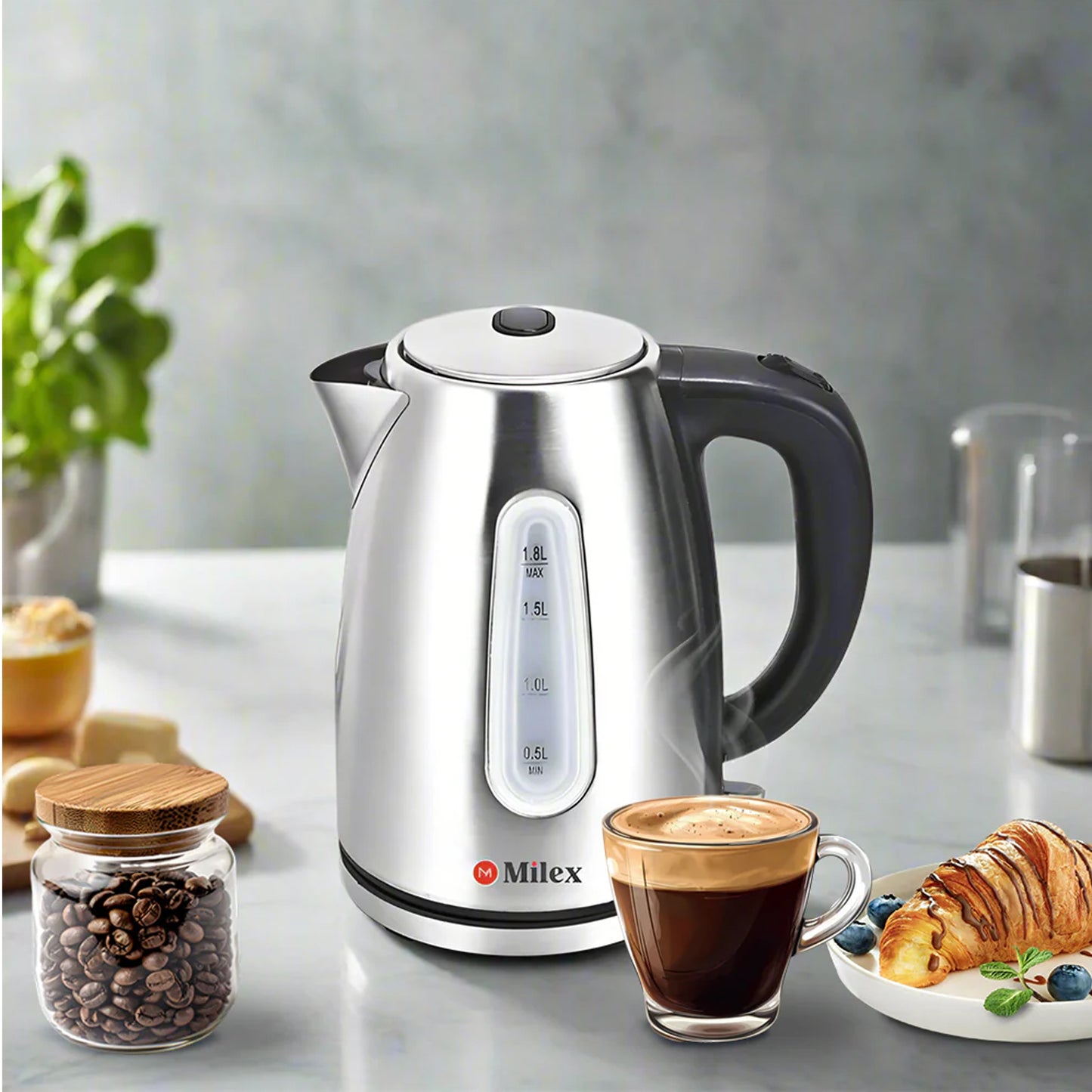 Milex 1.8Lt Electrical Kettle Stainless Steel