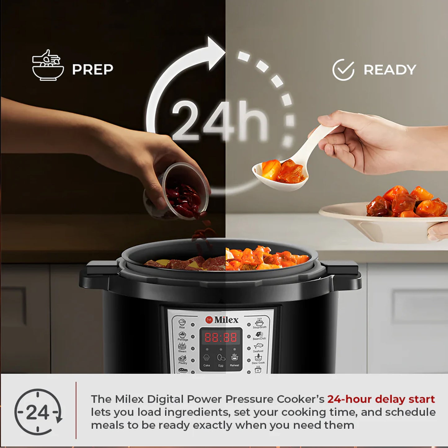 Milex 6Lt Digital Power Pressure Cooker Black