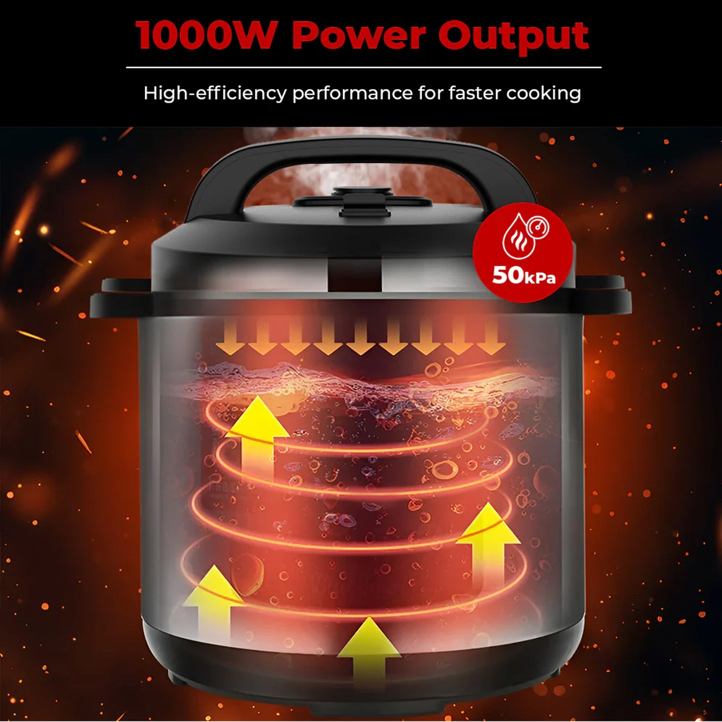 Milex 6Lt Digital Power Pressure Cooker Black