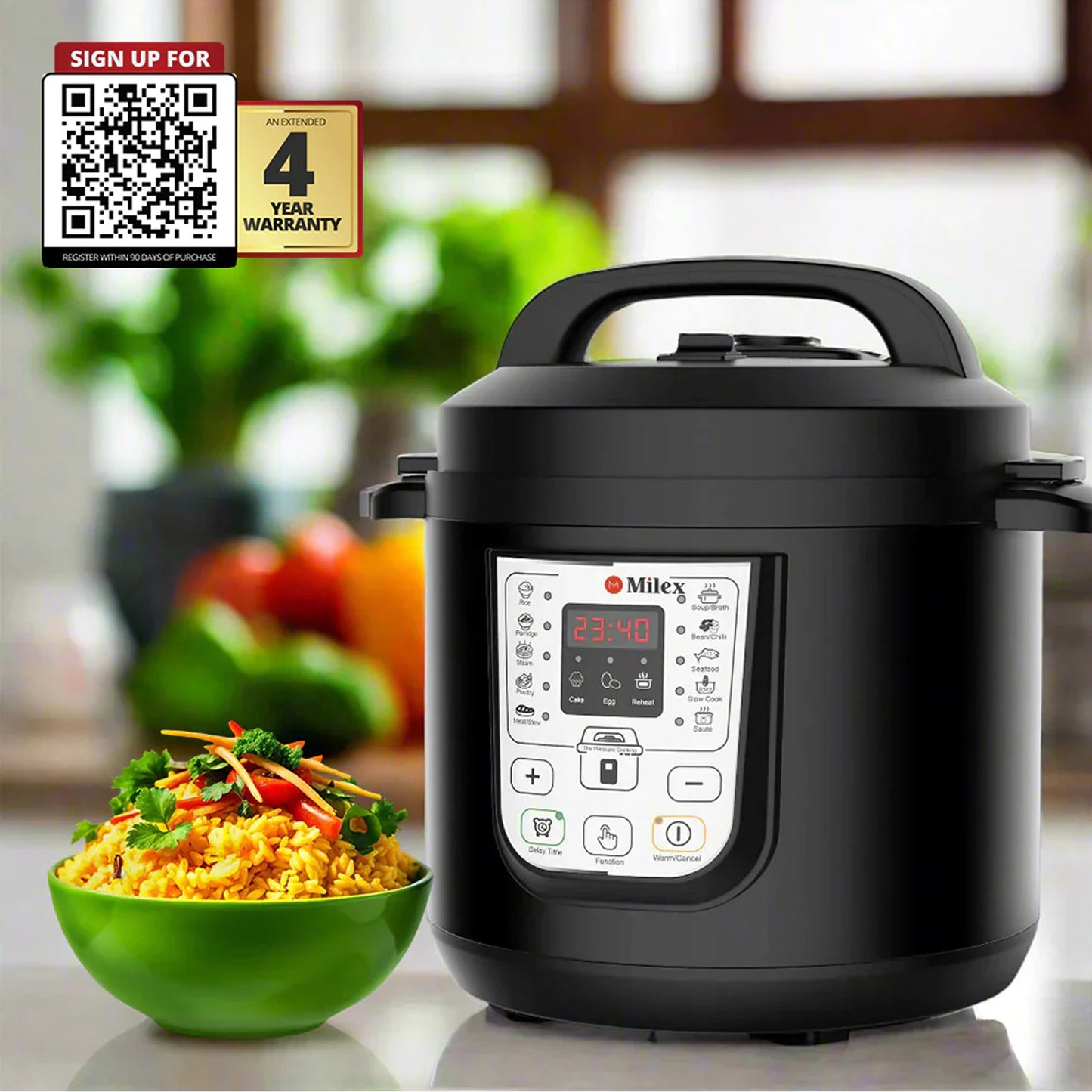 Milex 6Lt Digital Power Pressure Cooker Black