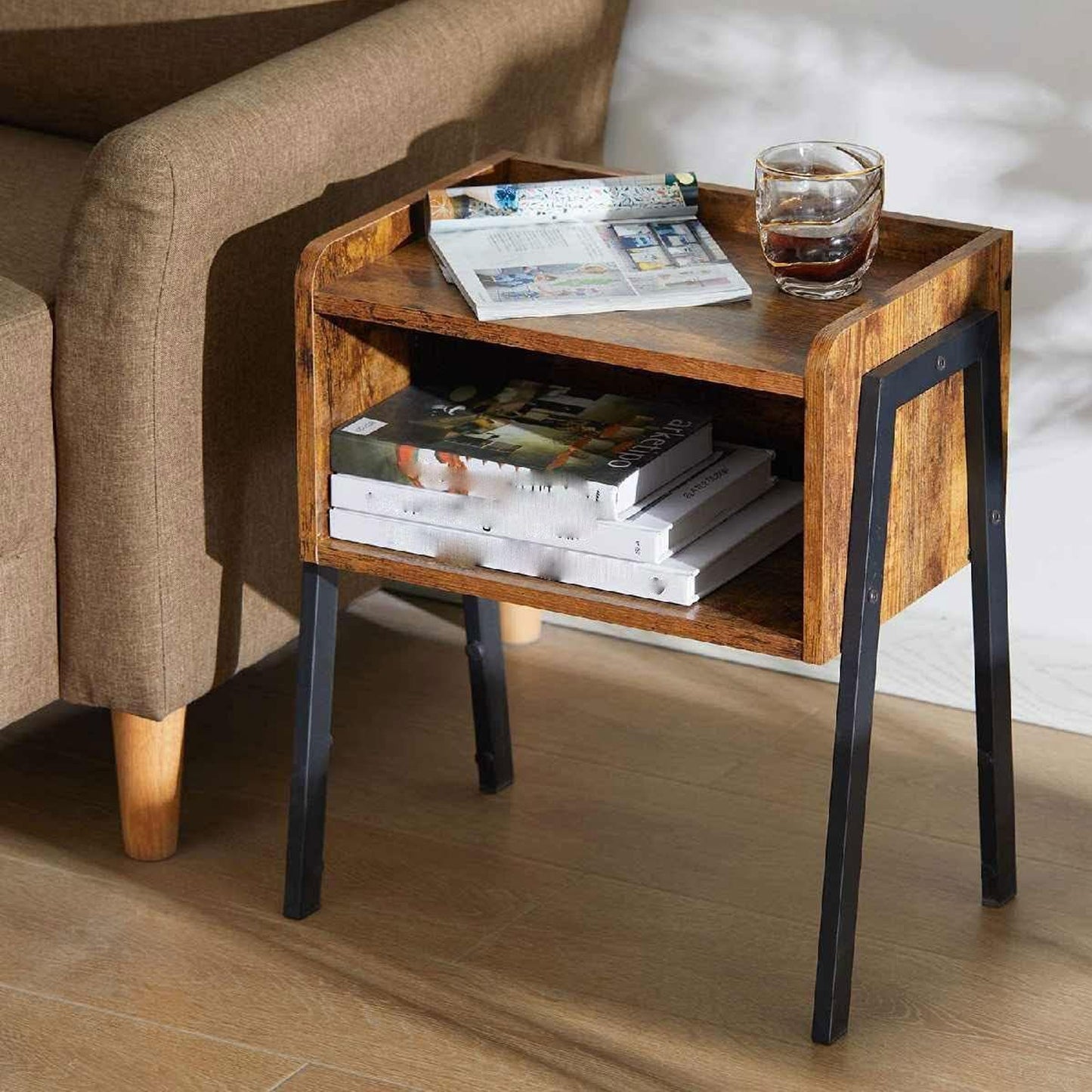 Exotic Designs Modern Night Stand Oak