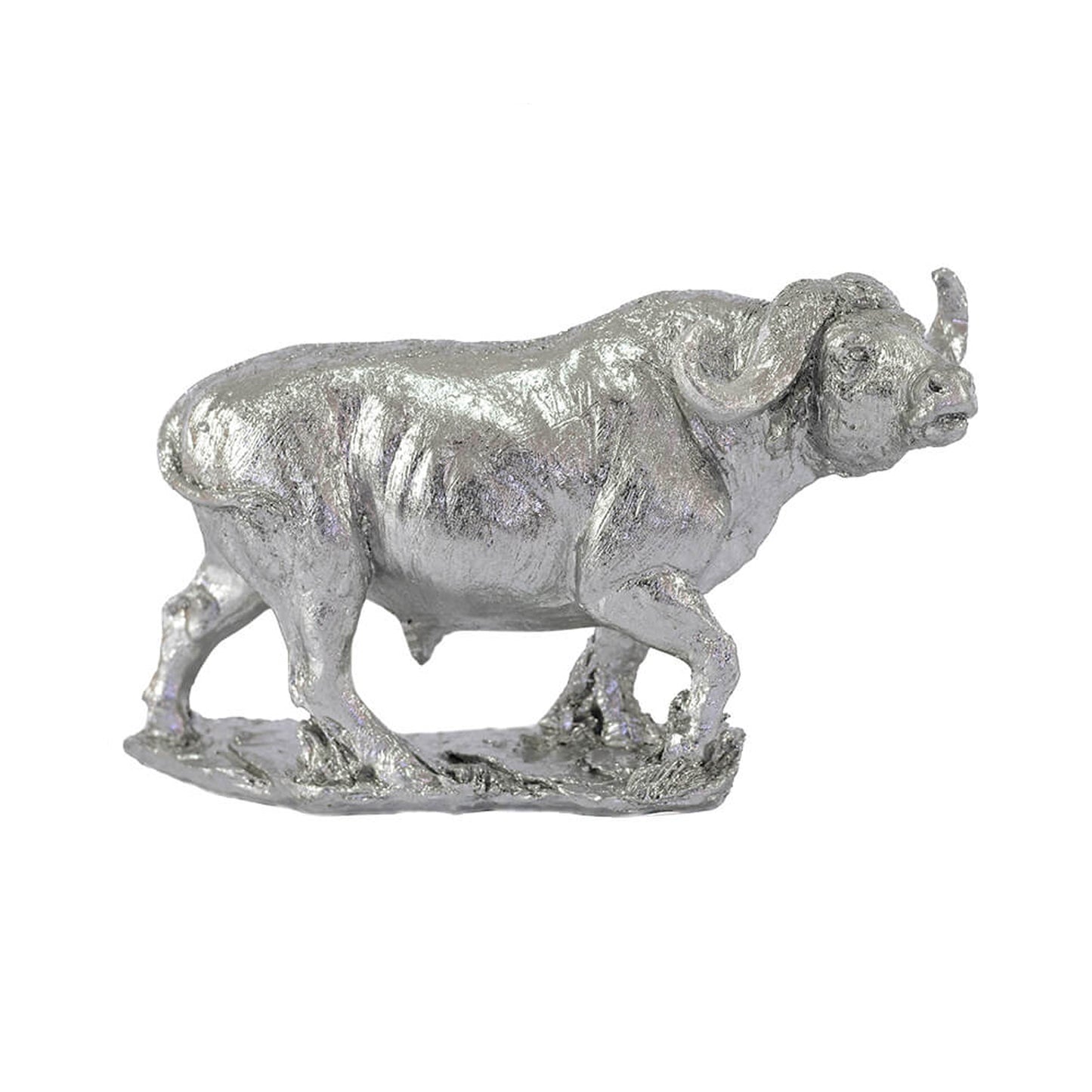 Urban Decor Buffalo on Plinth Silver