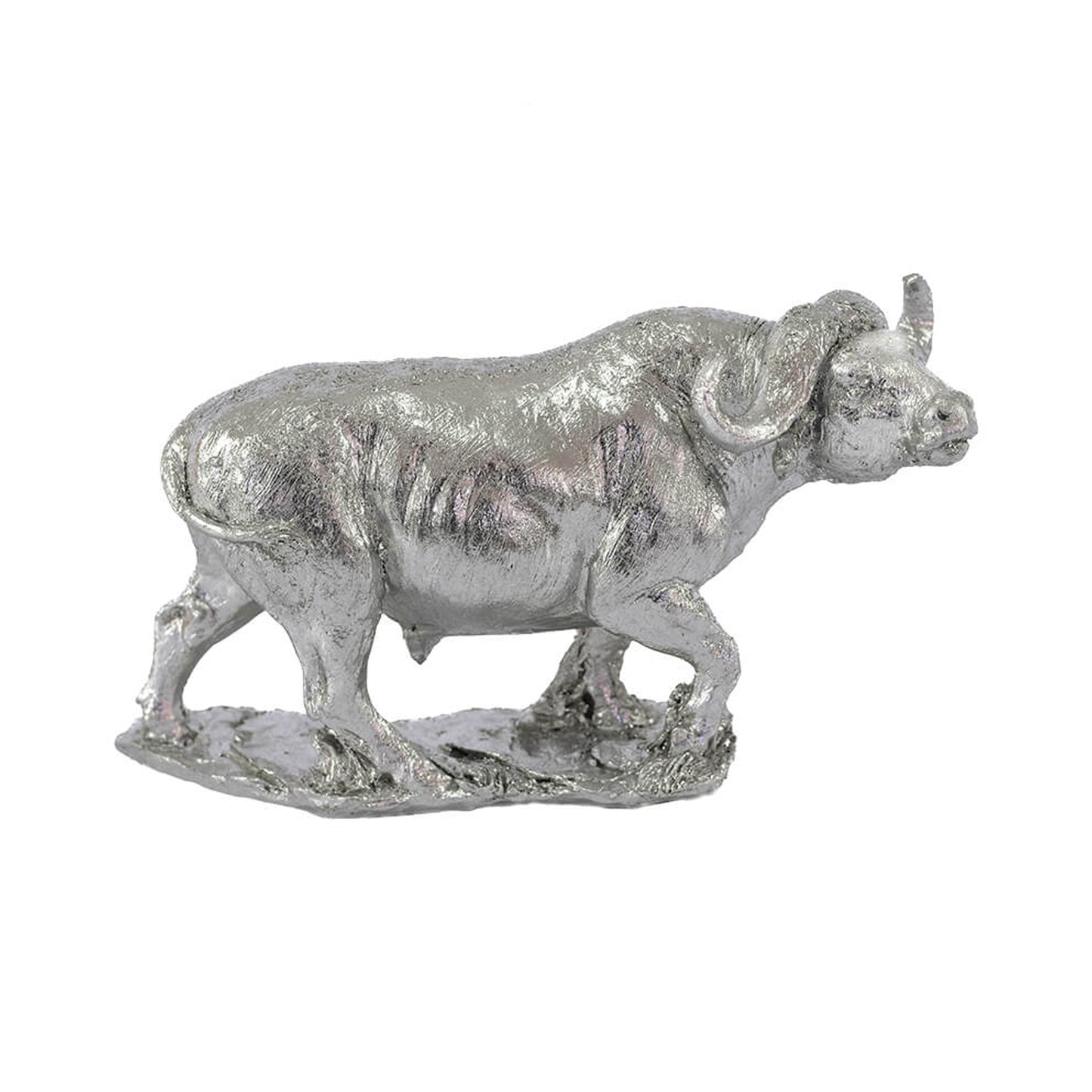 Urban Decor Buffalo on Plinth Silver