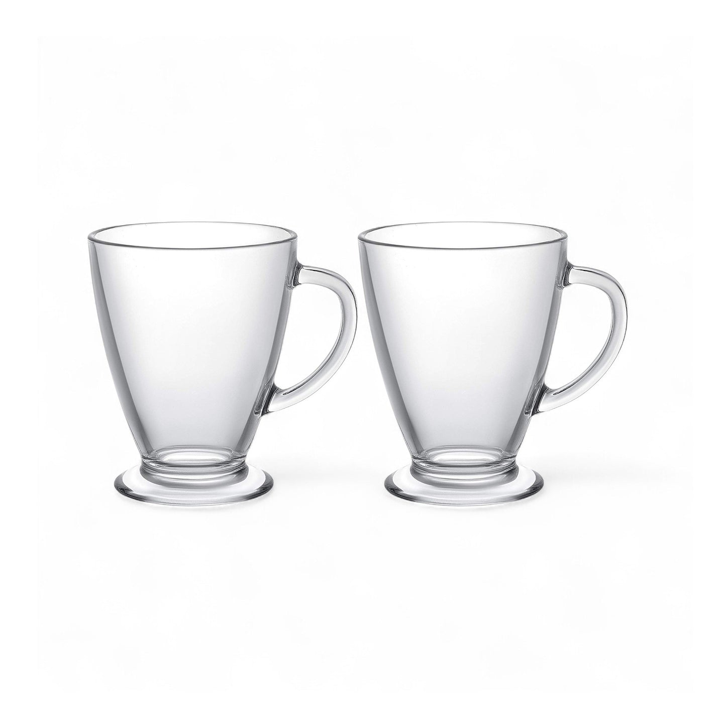 Kitchen Life 2 Piece 440ml Coffee Mug Set Clear
