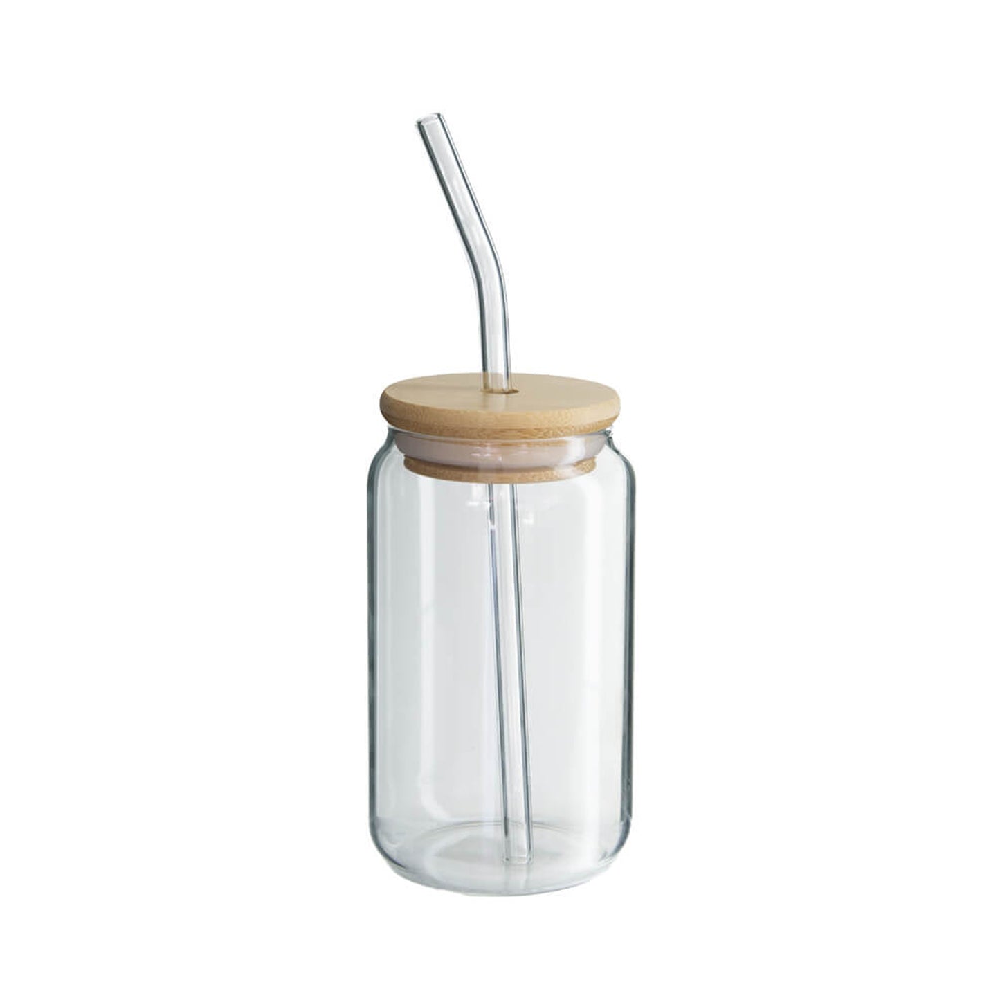 Kitchen Life 350ml Drinking Jar with Bamboo Lid Clear