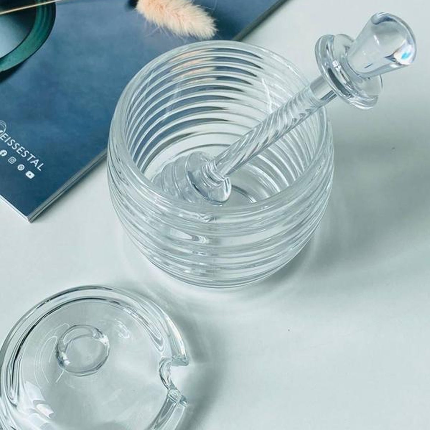 Kitchen Life 226ml Honey Pot with Lid Clear