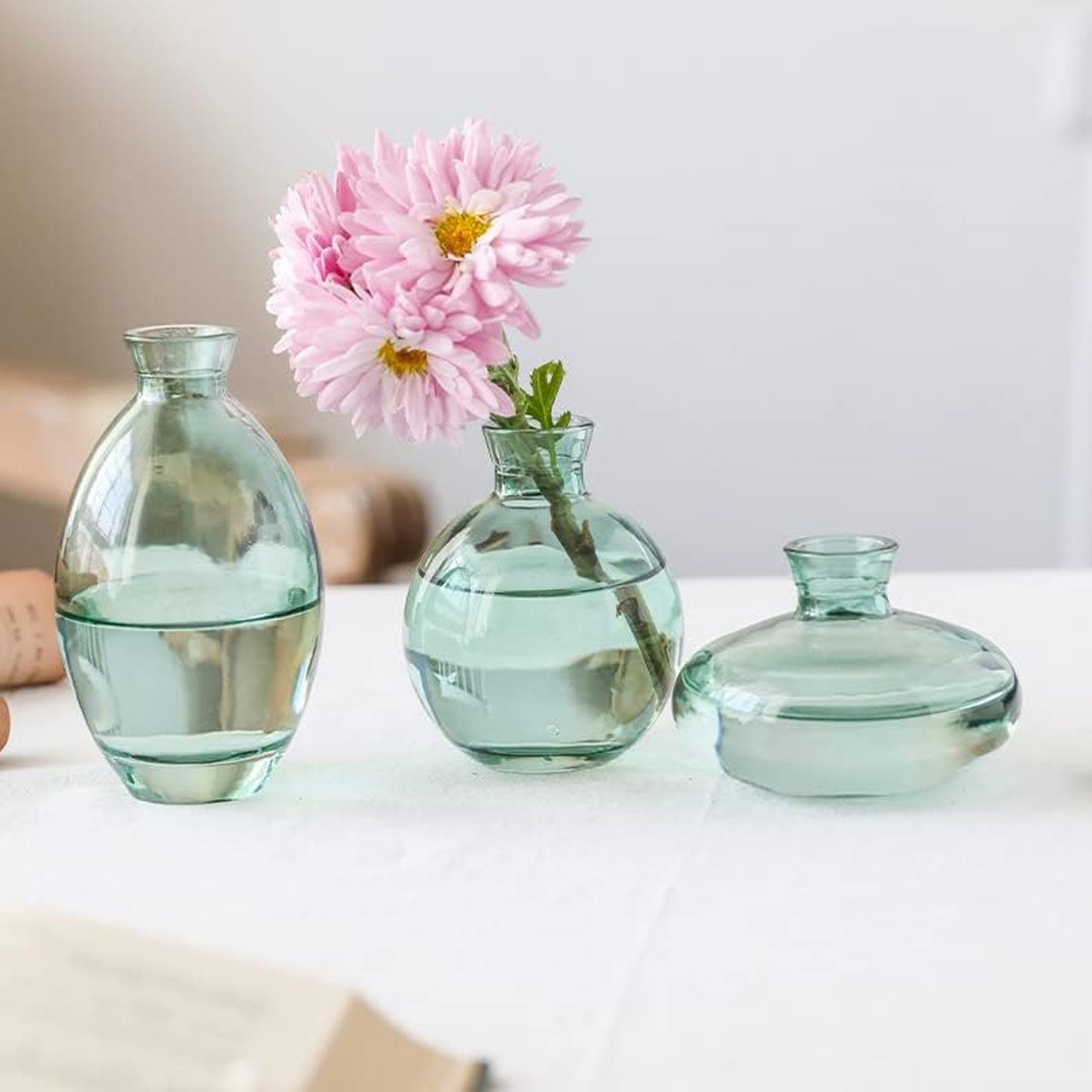 Urban Decor 3 Piece Bud Vase Set Green