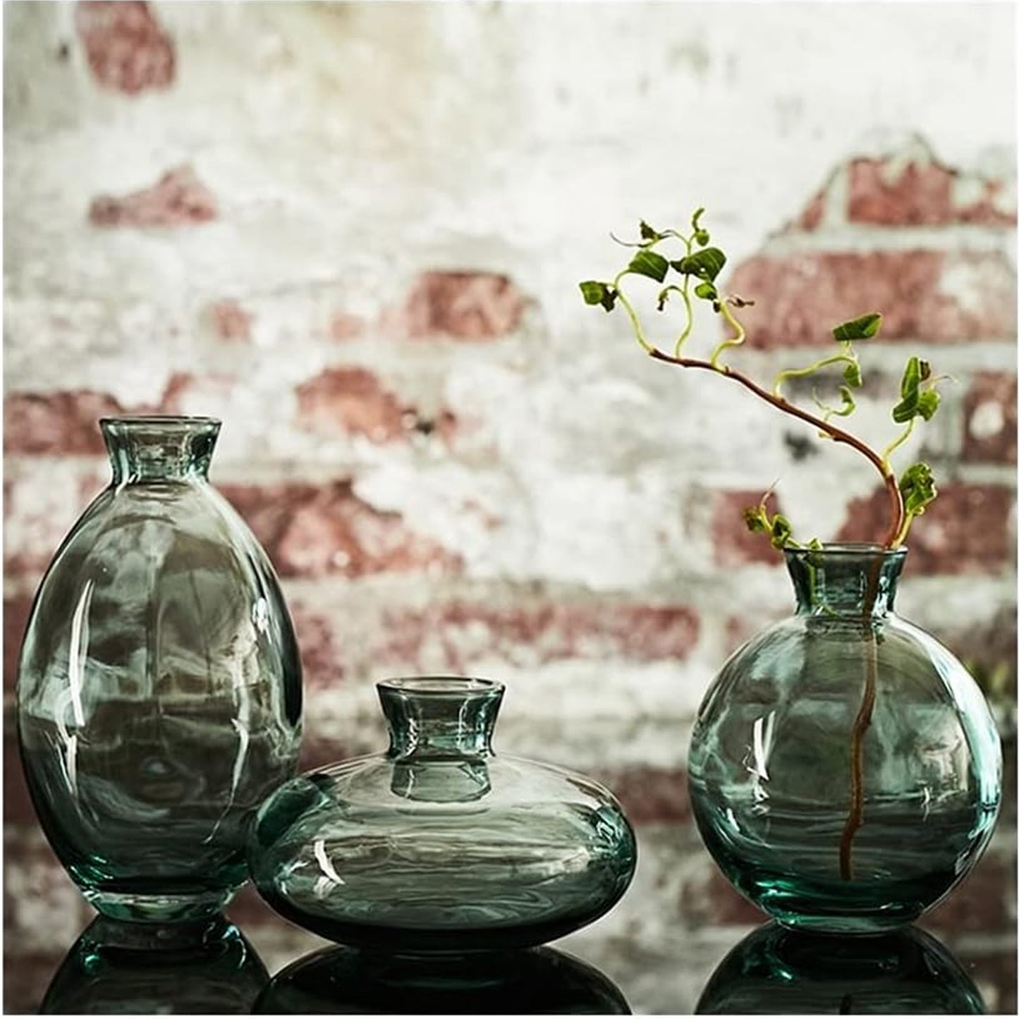 Urban Decor 3 Piece Bud Vase Set Green