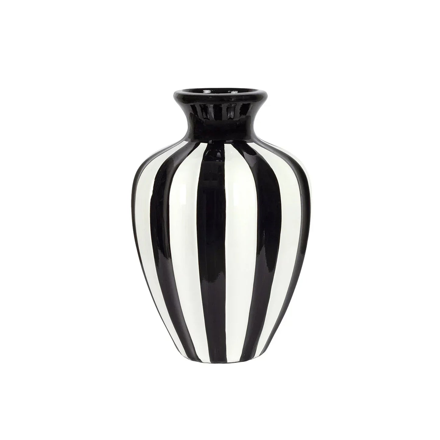 Urban Decor 28cm Striped Vase Black & White