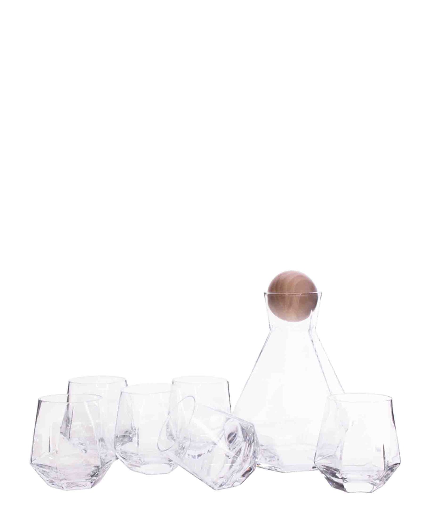 Kitchen Life Amber 7 Piece Drink Set - Clear