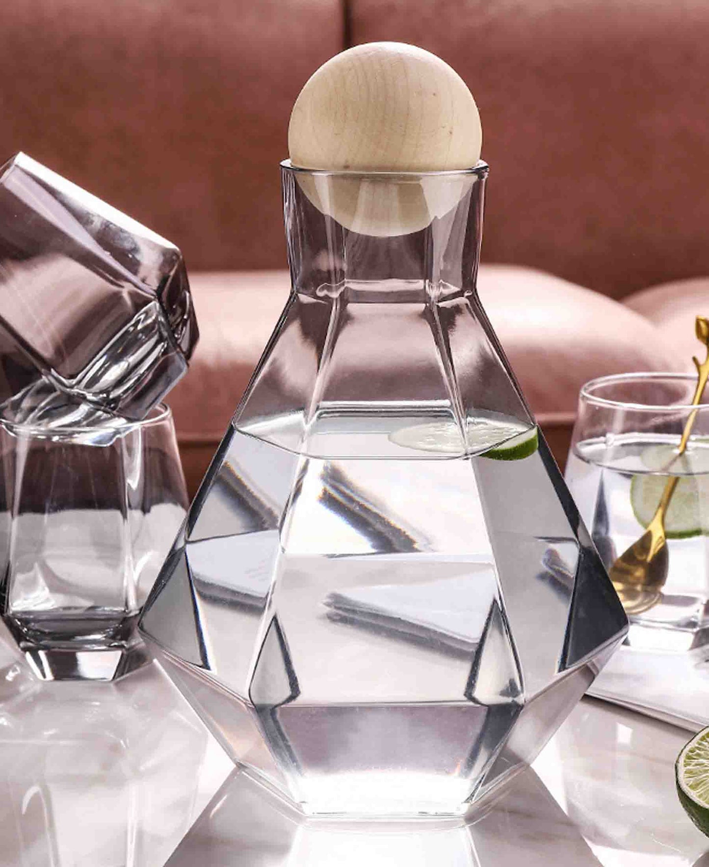 Kitchen Life Amber 7 Piece Drink Set - Clear