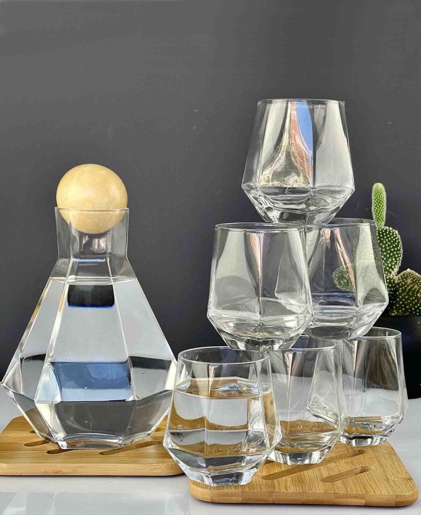 Kitchen Life Amber 7 Piece Drink Set - Clear