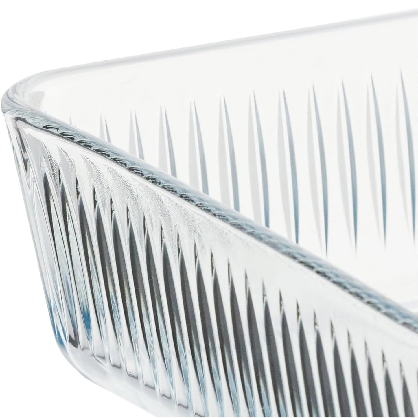 Borcam 3Lt Rectangular Ribbed Casserole Clear