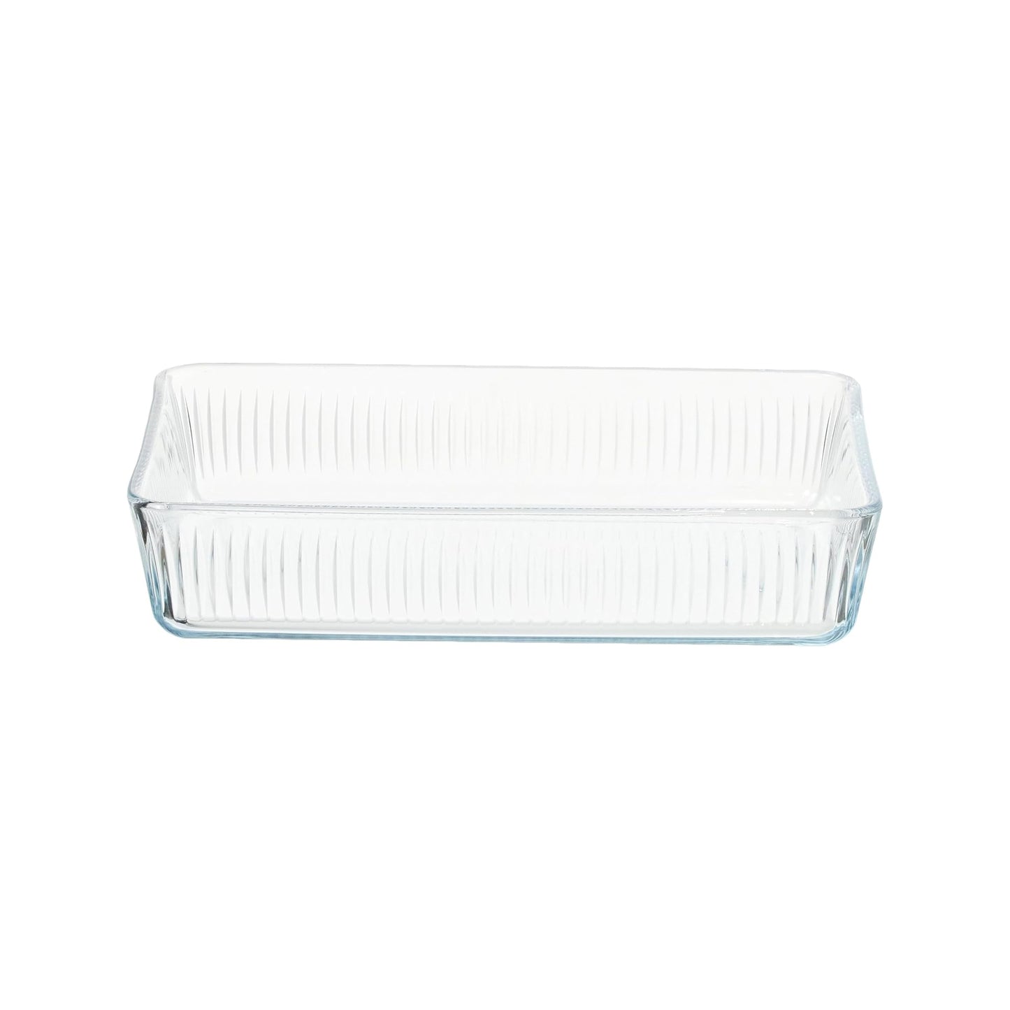 Borcam 3Lt Rectangular Ribbed Casserole Clear